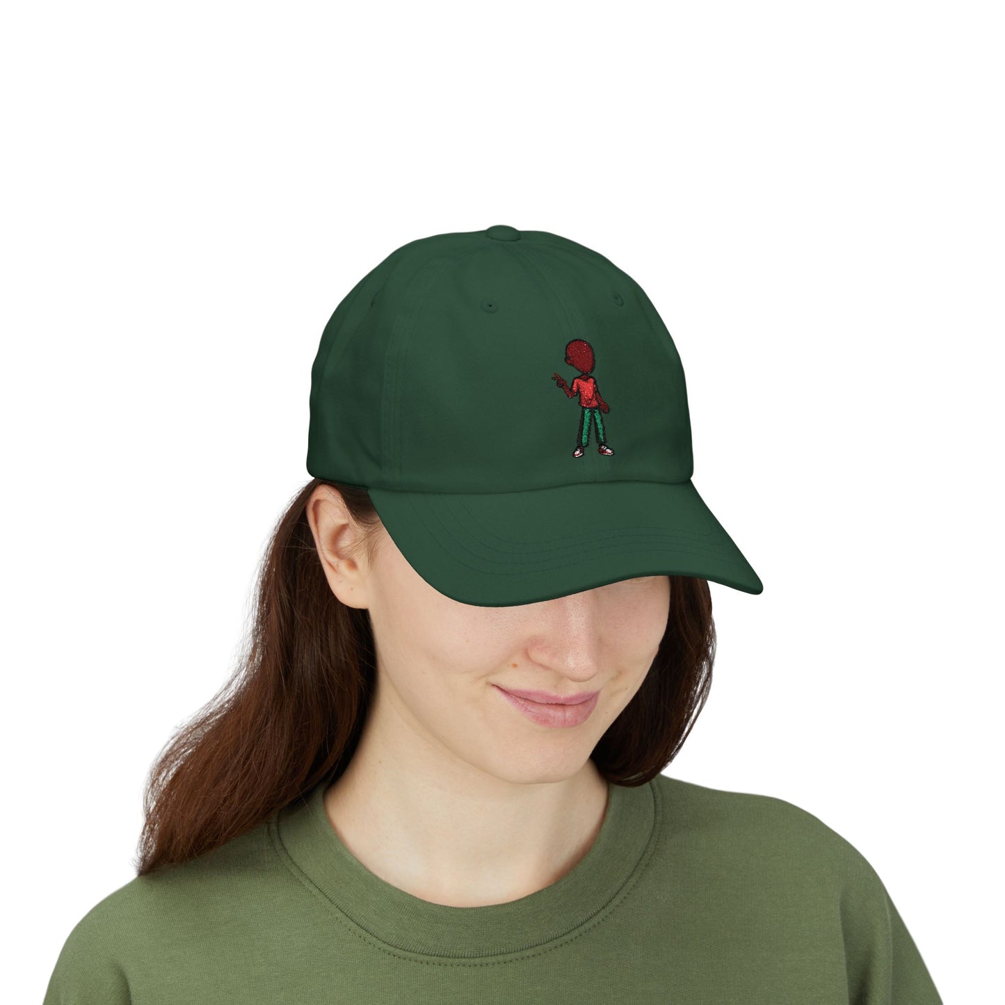 Embroidered Retro Figure Dad Cap – Minimal Streetwear Baseball Hat