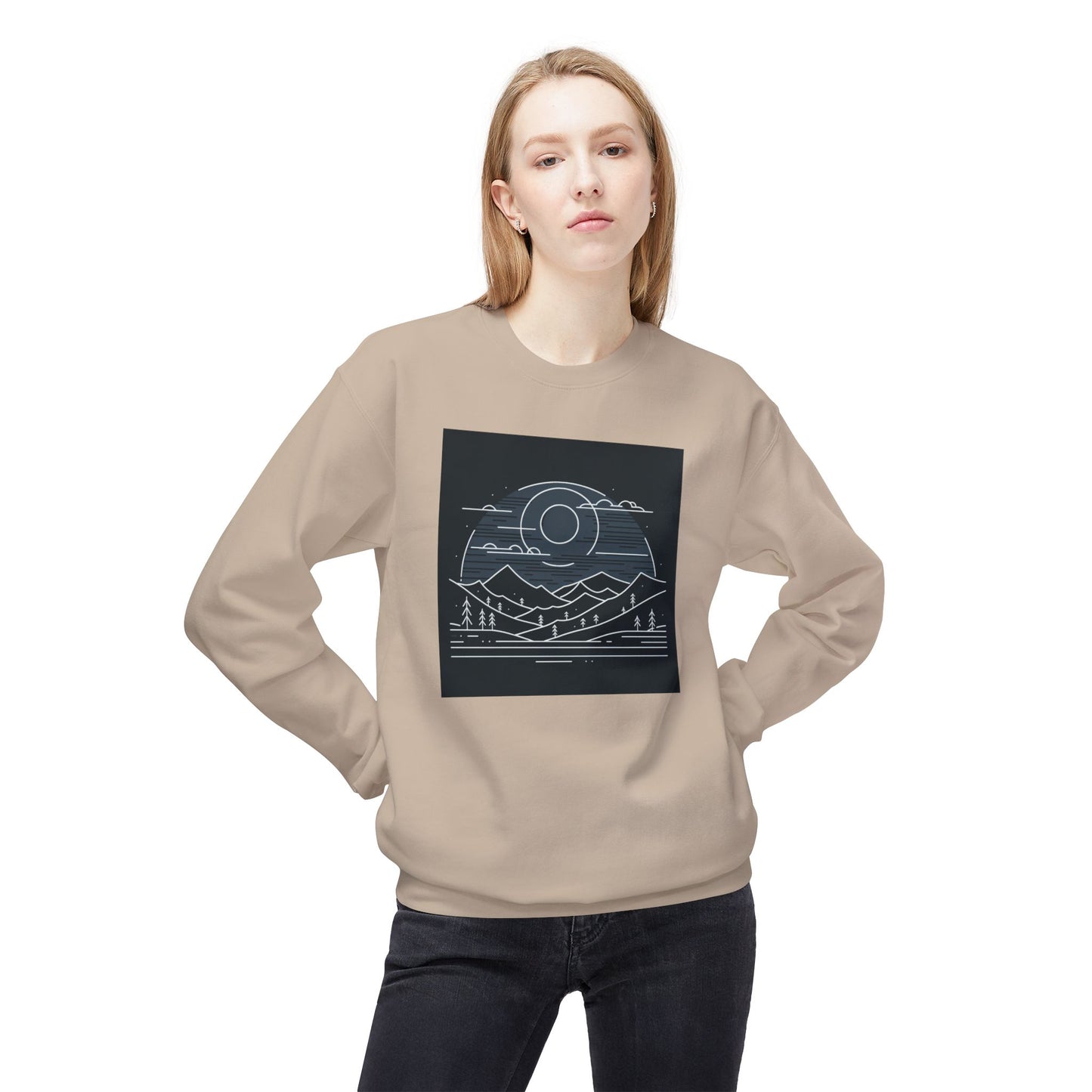 Adventure Awaits Fleece Crewneck Sweatshirt - Perfect for Nature Lovers