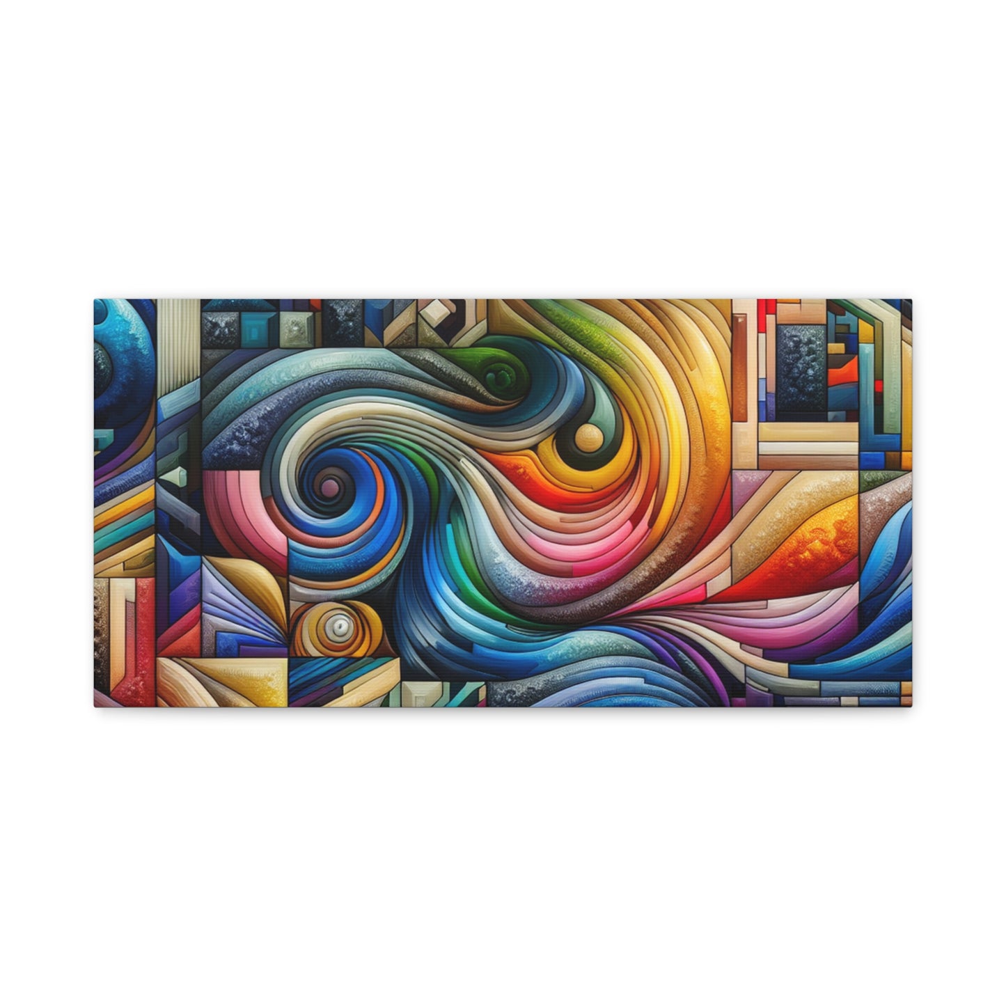 Vibrant Abstract Swirl Matte Canvas Art - Colorful Home Decor