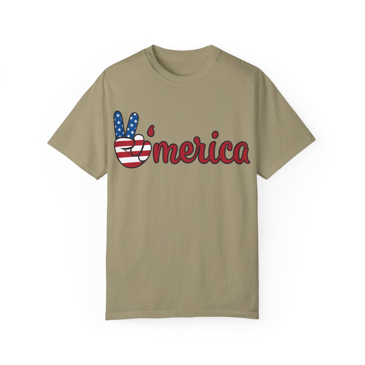 'Peace' Americana Unisex Garment-Dyed T-Shirt - Celebrate Freedom & Unity