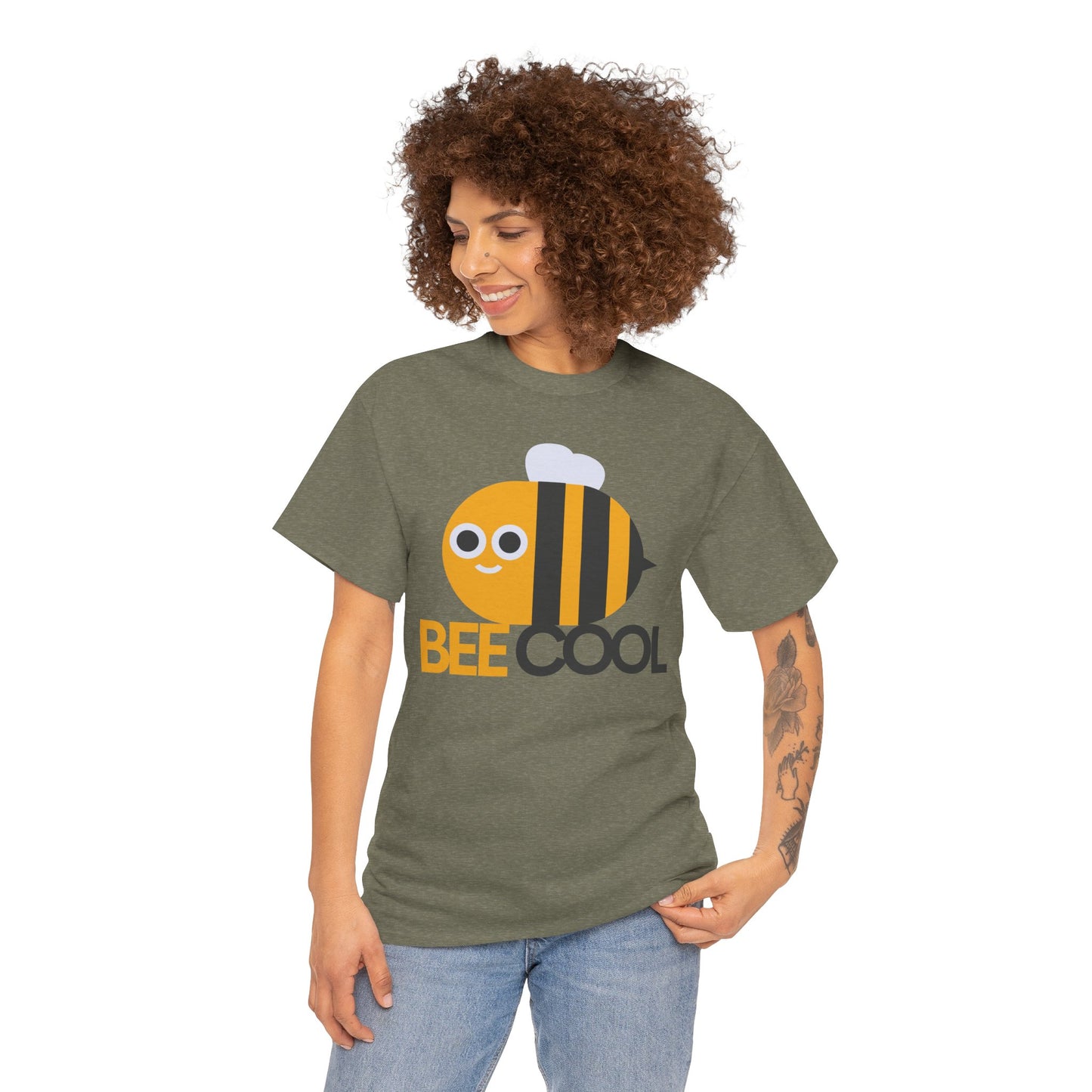 Bee Cool Unisex Heavy Cotton Tee - Fun and Quirky Graphic Shirt