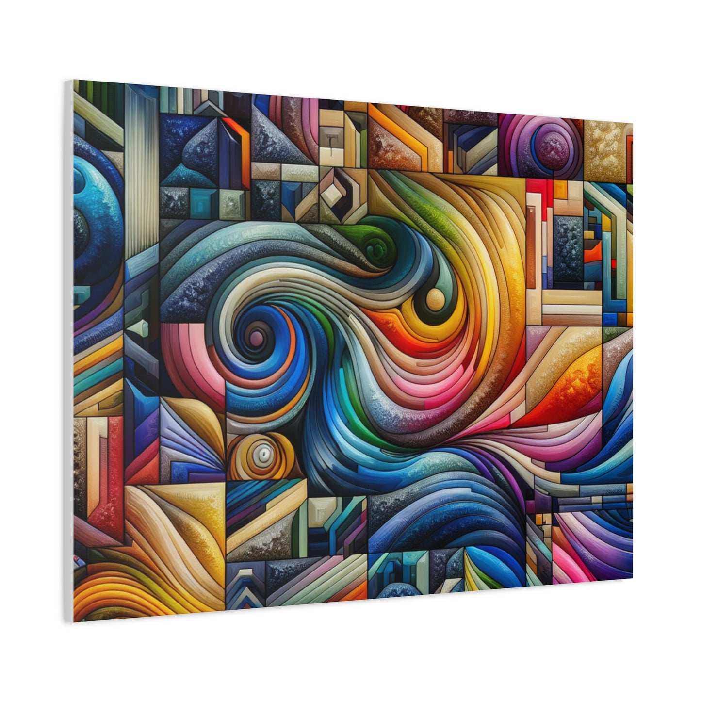 Vibrant Abstract Swirl Matte Canvas Art - Colorful Home Decor