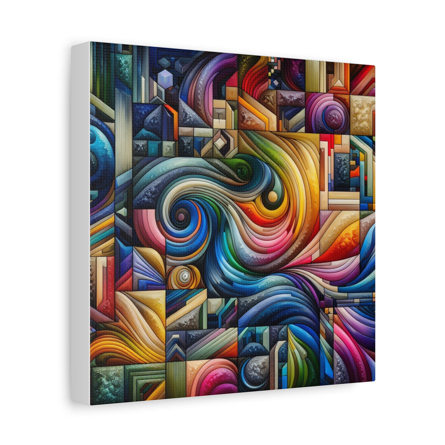 Vibrant Abstract Swirl Matte Canvas Art - Colorful Home Decor