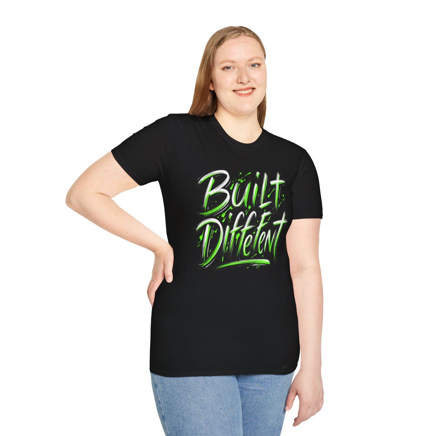 Built Different T-Shirt — Bold Neon Graffiti Tee