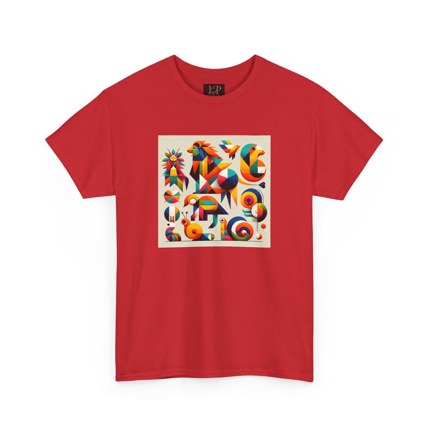 Vibrant Unisex Heavy Cotton Tee - Colorful Abstract Design