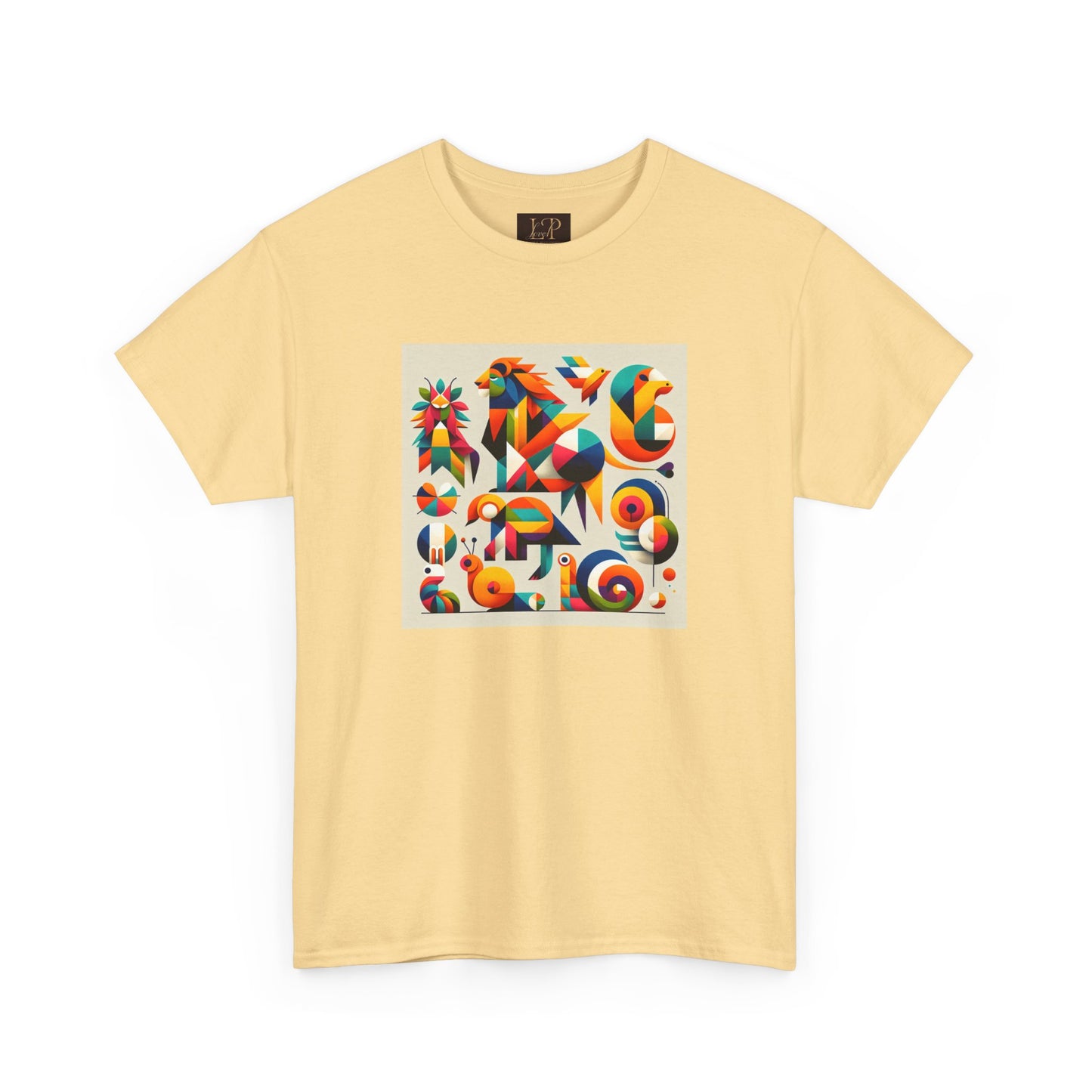 Vibrant Unisex Heavy Cotton Tee - Colorful Abstract Design