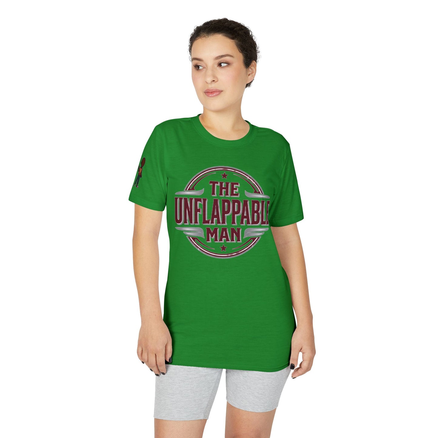 The Unflappable Man T-Shirt – Vintage Badge Graphic Tee for Calm, Confident Guys