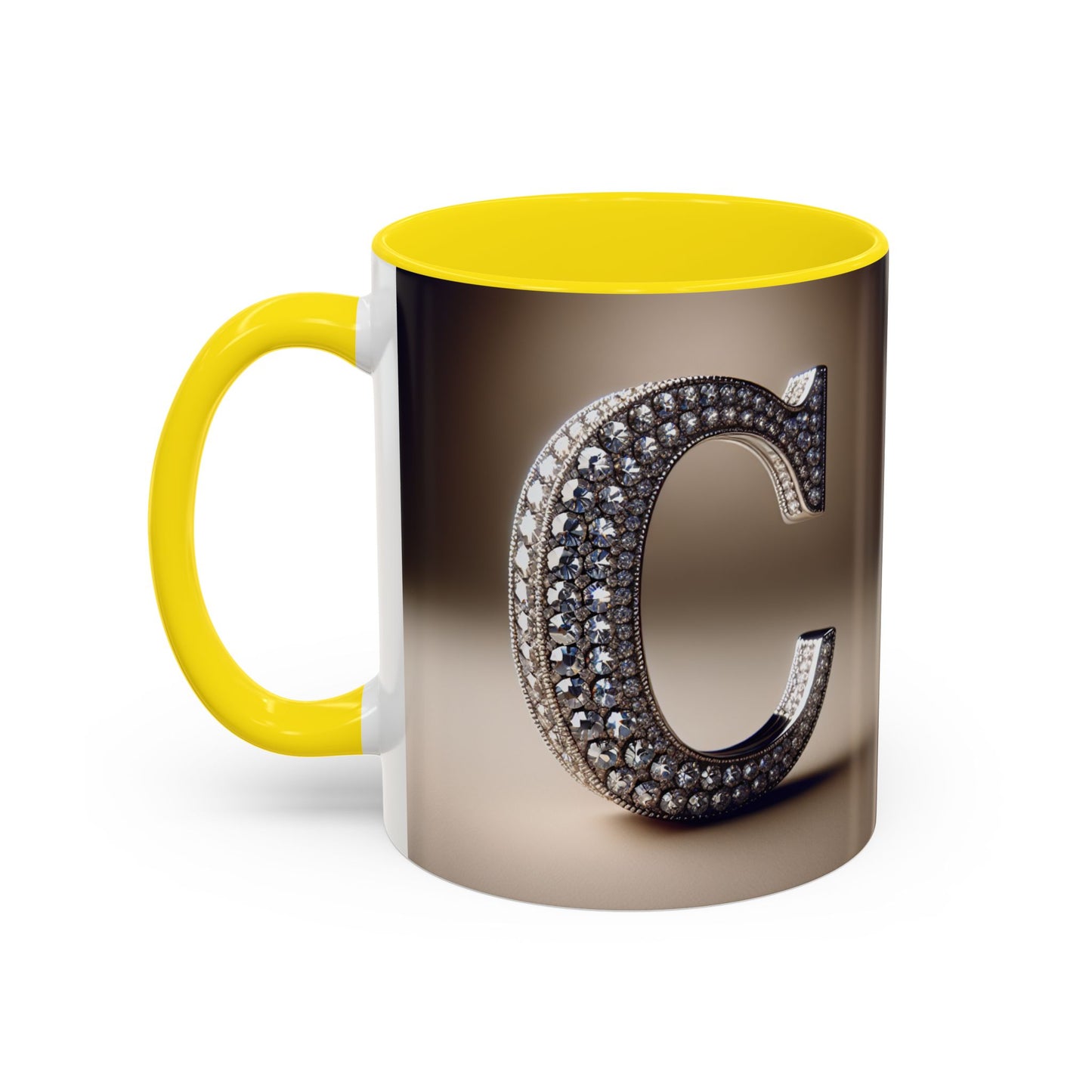 Elegant Initial 'C' Accent Coffee Mug - 11oz & 15oz Ceramics for Personalized Gifts