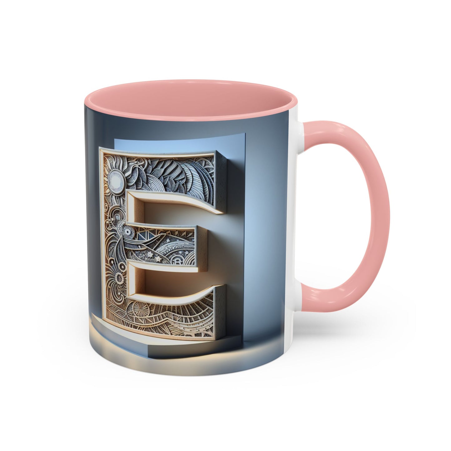 Personalized Elegant Accent Coffee Mug - Unique Monogram Design for Home or Office