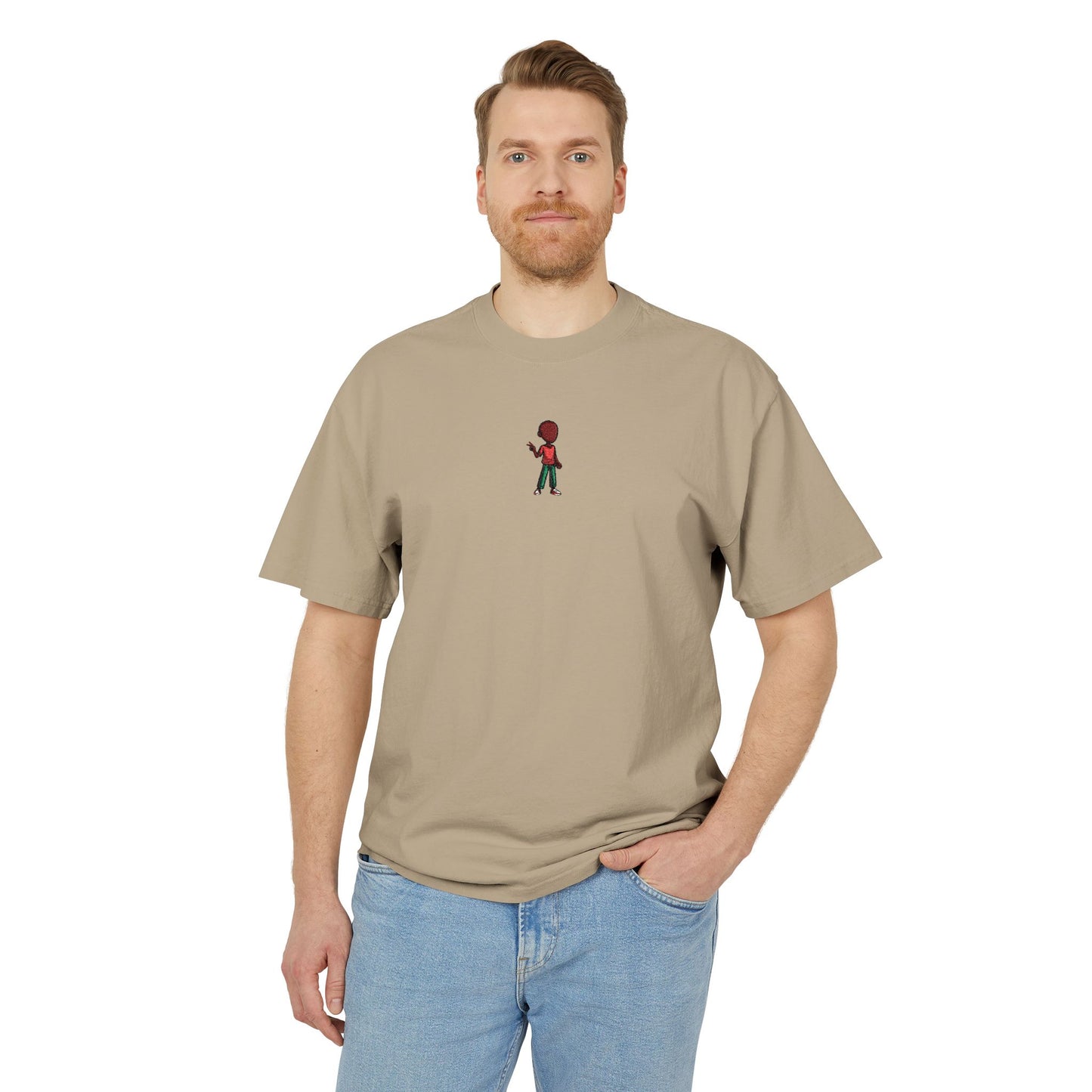 Graphic Tee — Small Red Skateboarder Chest Design