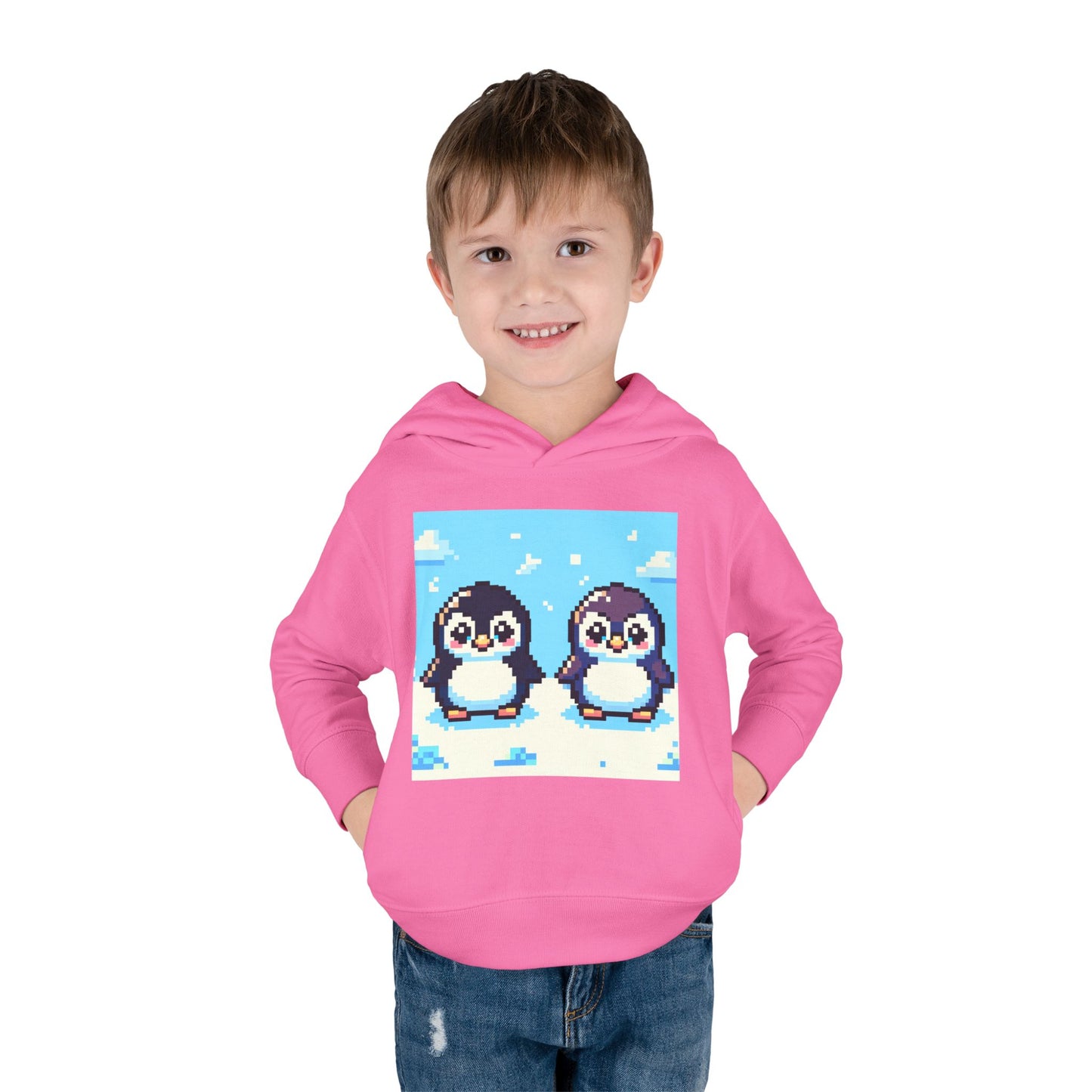 Cute Penguin Toddler Pullover Fleece Hoodie - Perfect for Winter Playtime