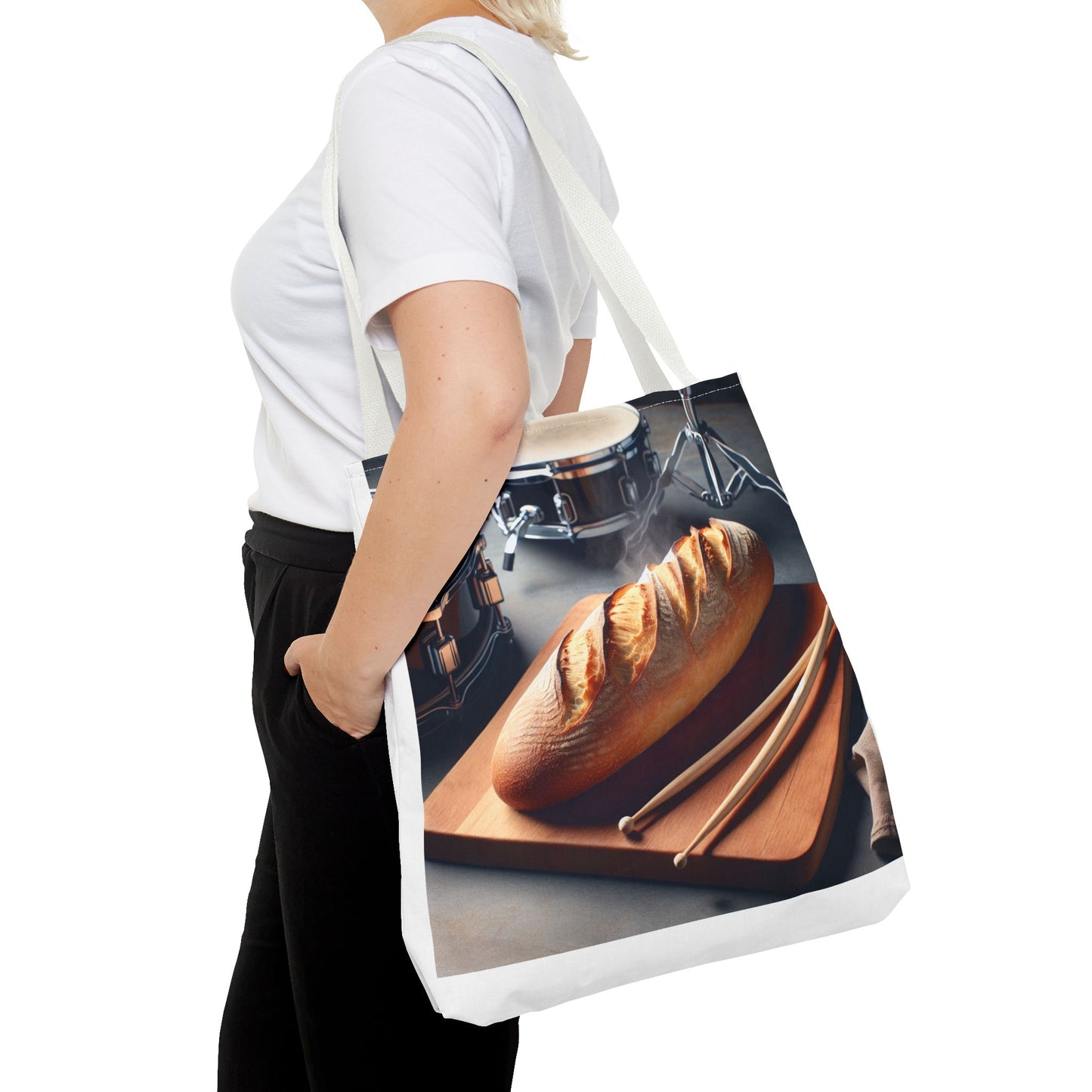 Bread & Drums Tote Bag – Perfect for Food Lovers & Musicians