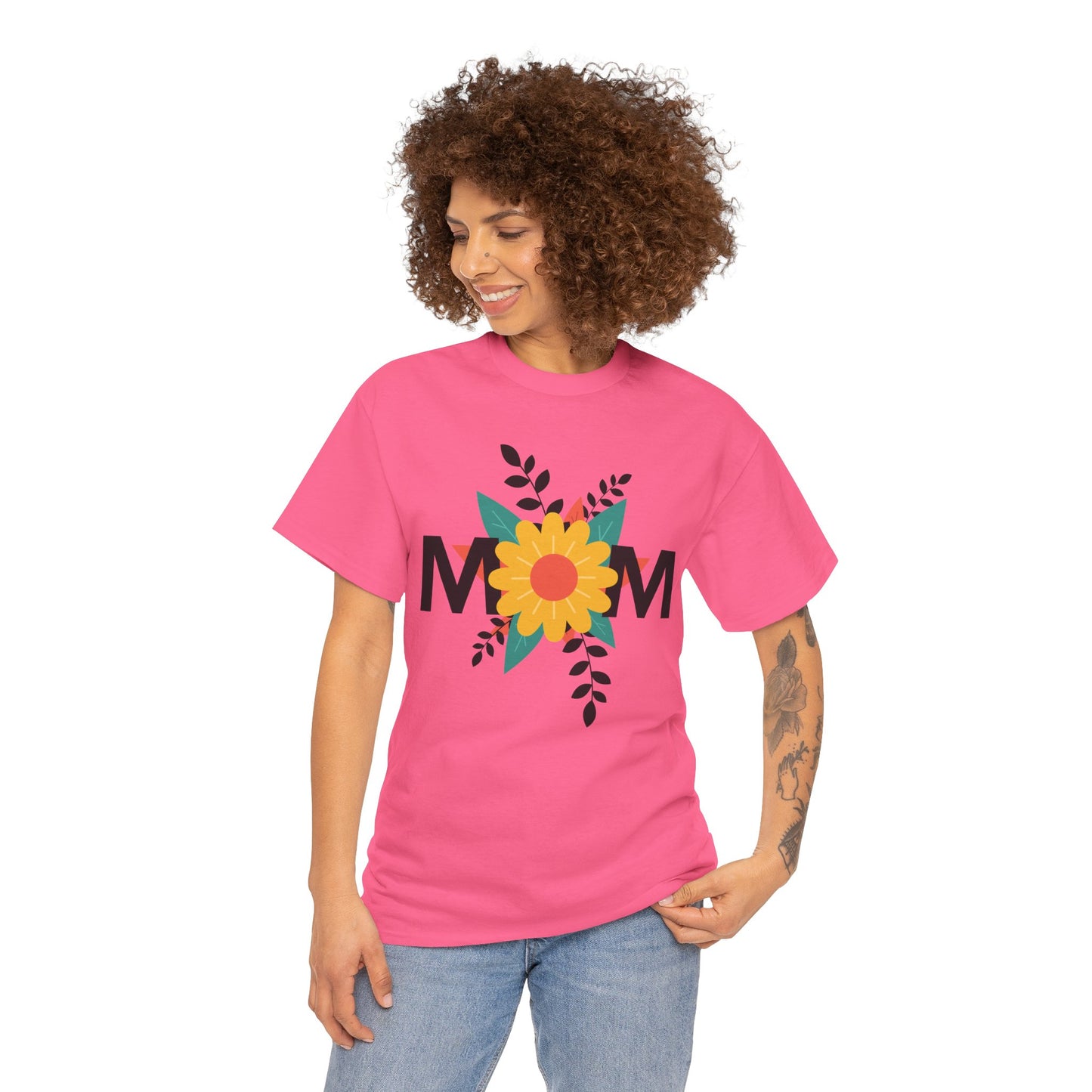Mom Floral Unisex Heavy Cotton Tee - Perfect Gift for Mother's Day