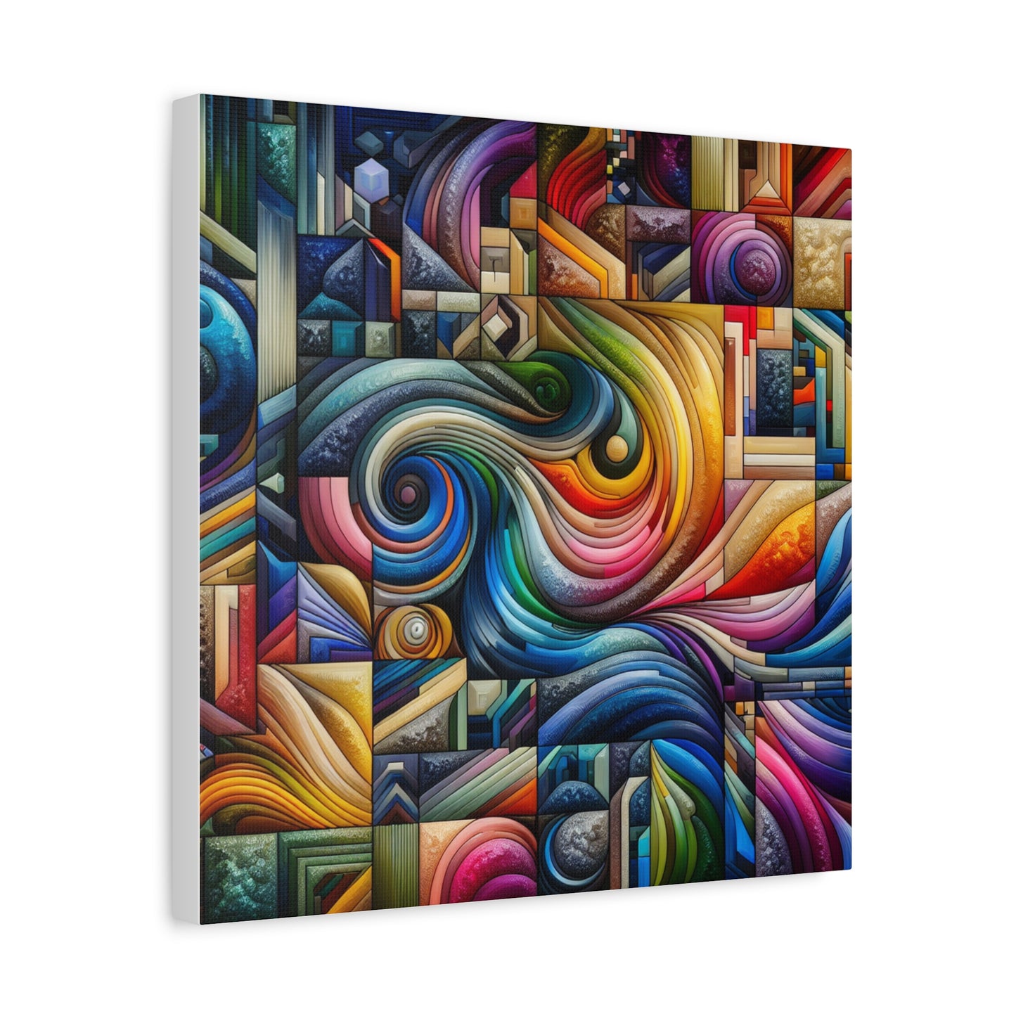 Vibrant Abstract Swirl Matte Canvas Art - Colorful Home Decor