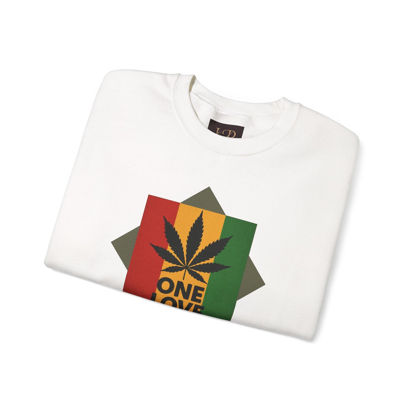 One Love Cannabis Crewneck Sweatshirt | Unisex Pullover | Cozy Streetwear, Gift for Stoners, Rasta Style Sweatshirt, Chill Vibes Apparel