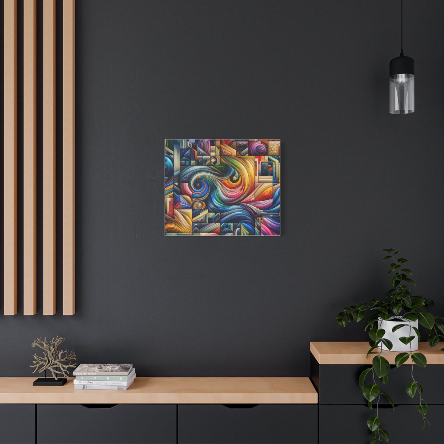 Vibrant Abstract Swirl Matte Canvas Art - Colorful Home Decor