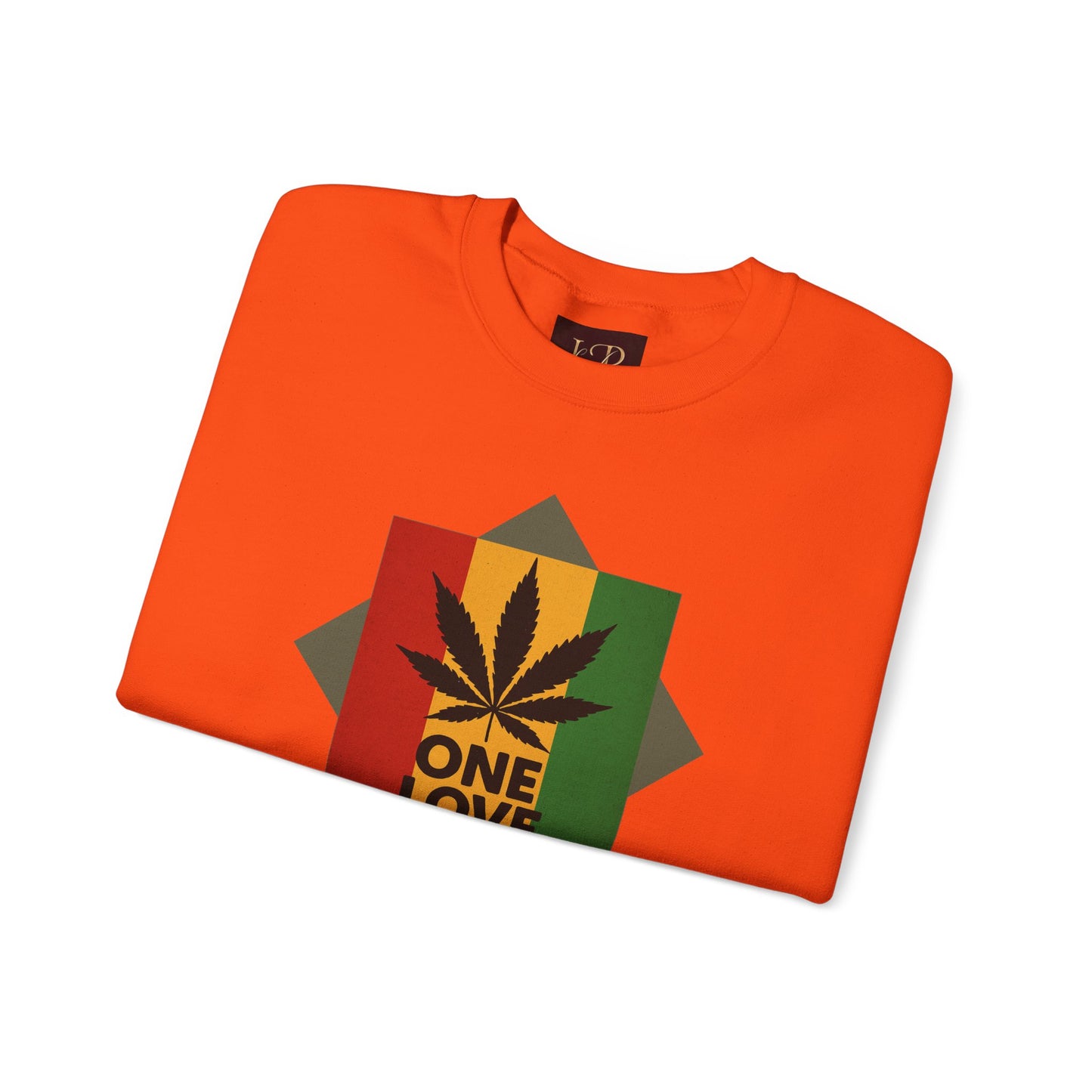 One Love Cannabis Crewneck Sweatshirt | Unisex Pullover | Cozy Streetwear, Gift for Stoners, Rasta Style Sweatshirt, Chill Vibes Apparel