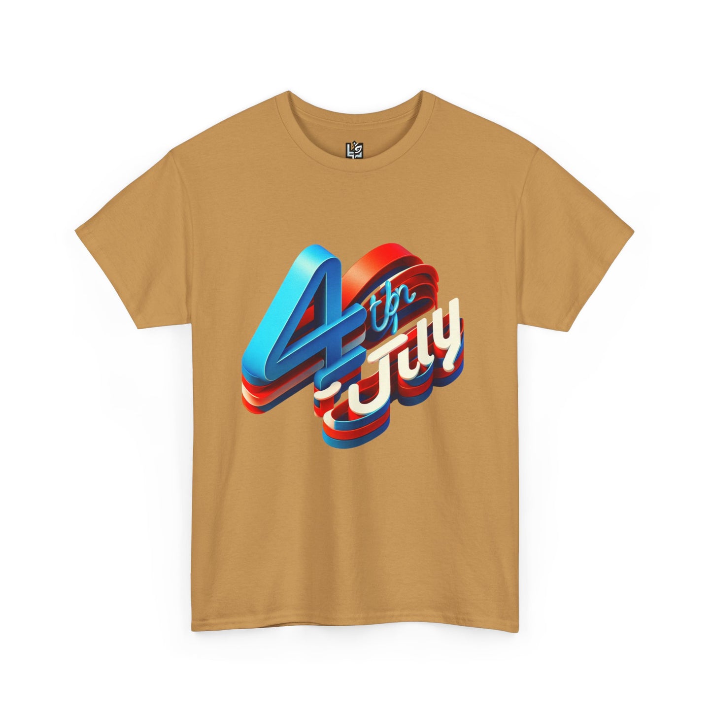4th of July Unisex Heavy Cotton Tee, Patriotic Shirt, Independence Day Apparel, Summer Event T-Shirt, Casual Graphic Tee