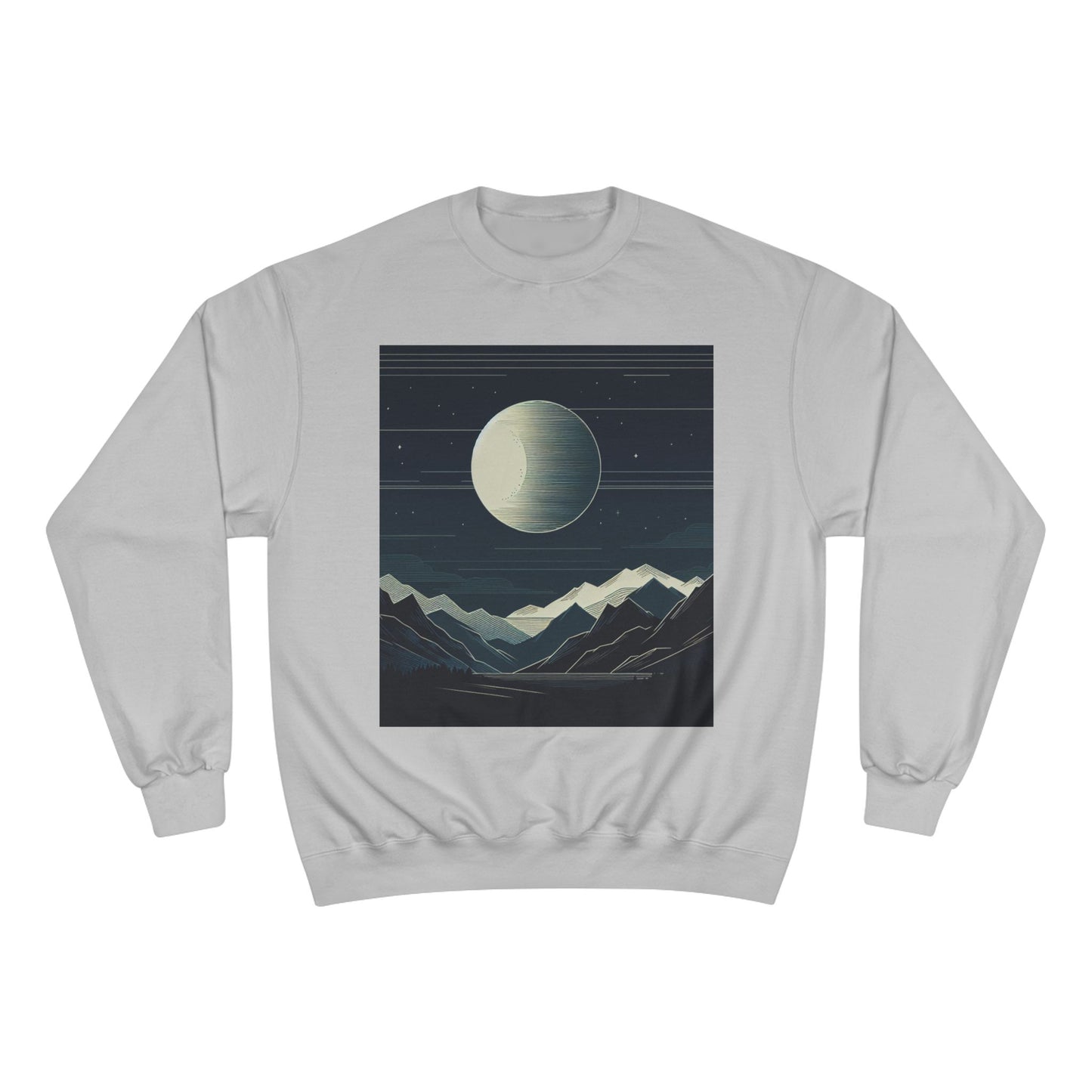 Celestial Mountains Champion Sweatshirt - Cozy Night Sky Design