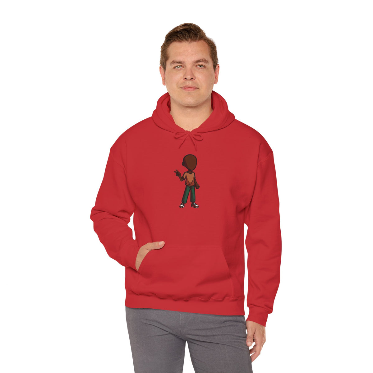 Make Haiti The Pearl of the Antilles Again Hoodie — Cartoon Figure Back Print