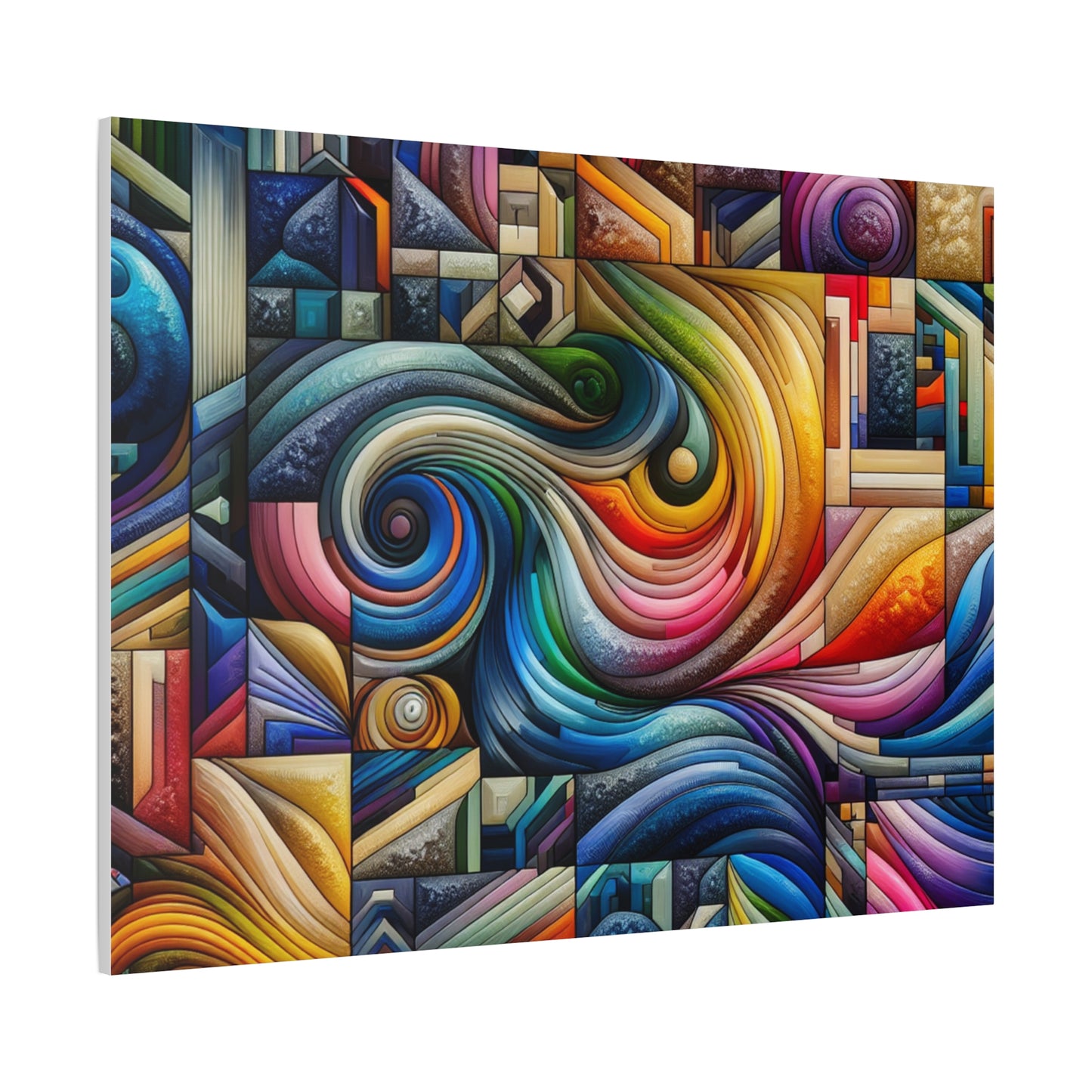Vibrant Abstract Swirl Matte Canvas Art - Colorful Home Decor