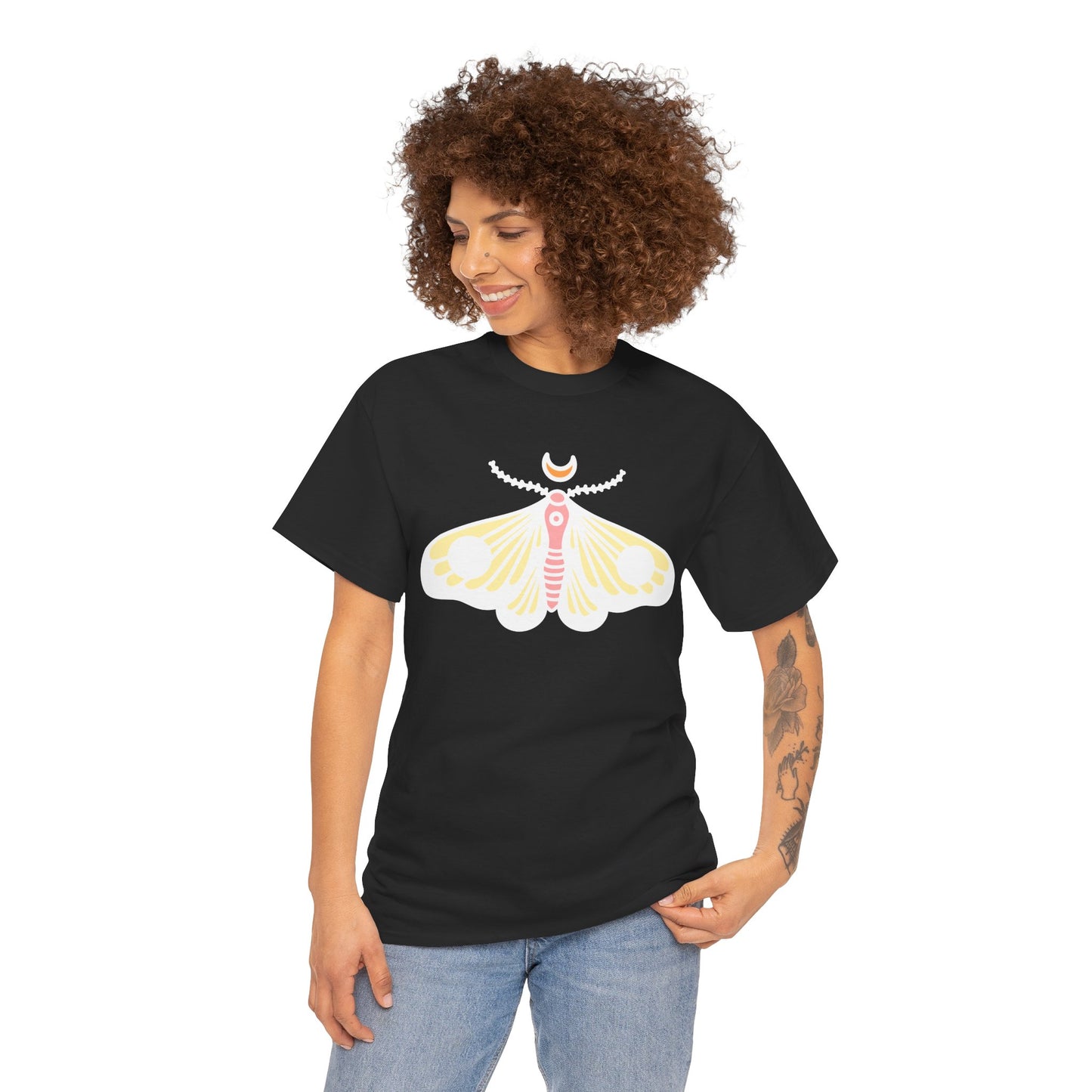 Dreamy Moth Unisex Heavy Cotton Tee - Soft & Stylish