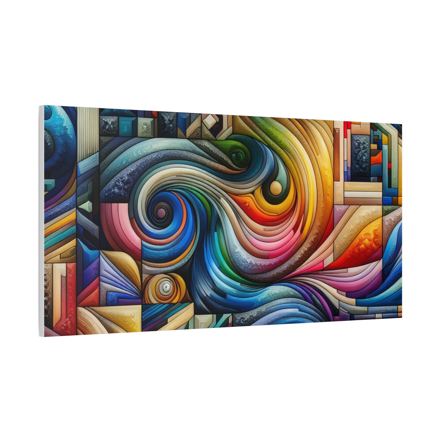 Vibrant Abstract Swirl Matte Canvas Art - Colorful Home Decor