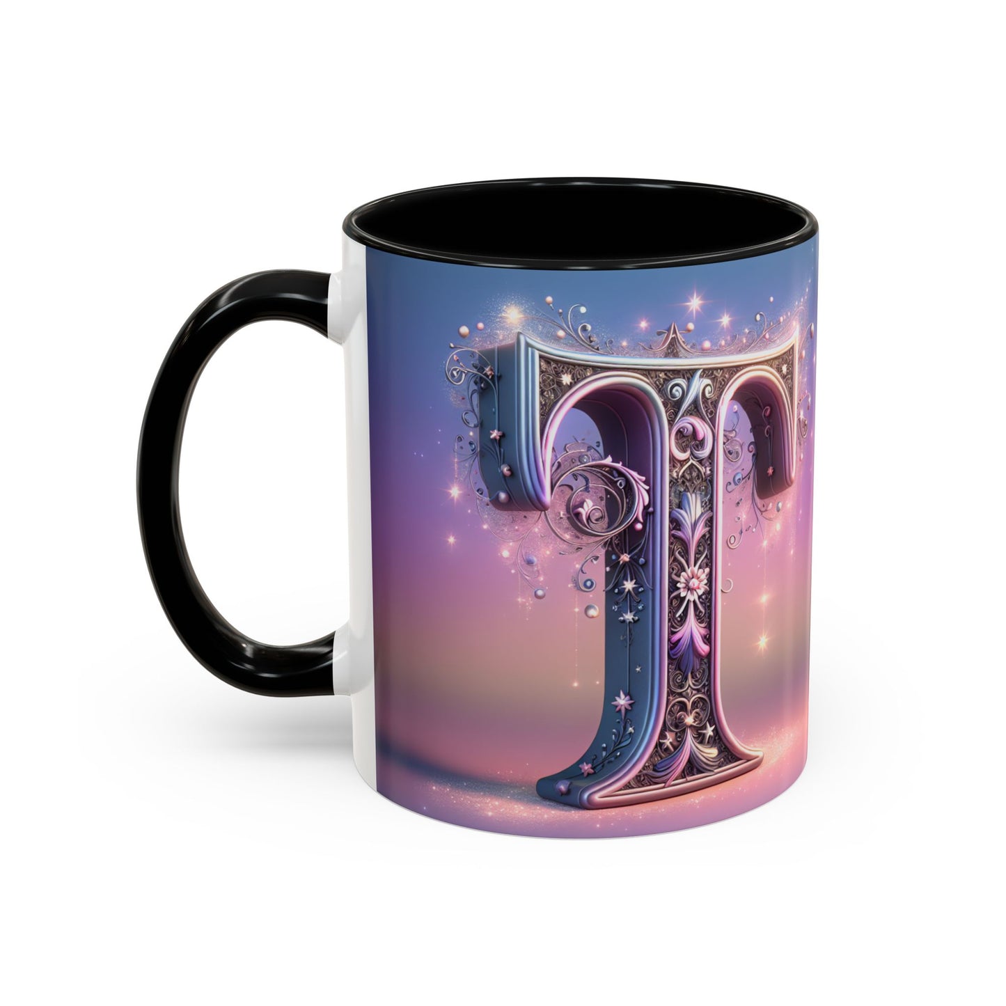 Elegant Decorative Letter "T" Coffee Mug - 11 & 15oz - Perfect Gift for Coffee Lovers!