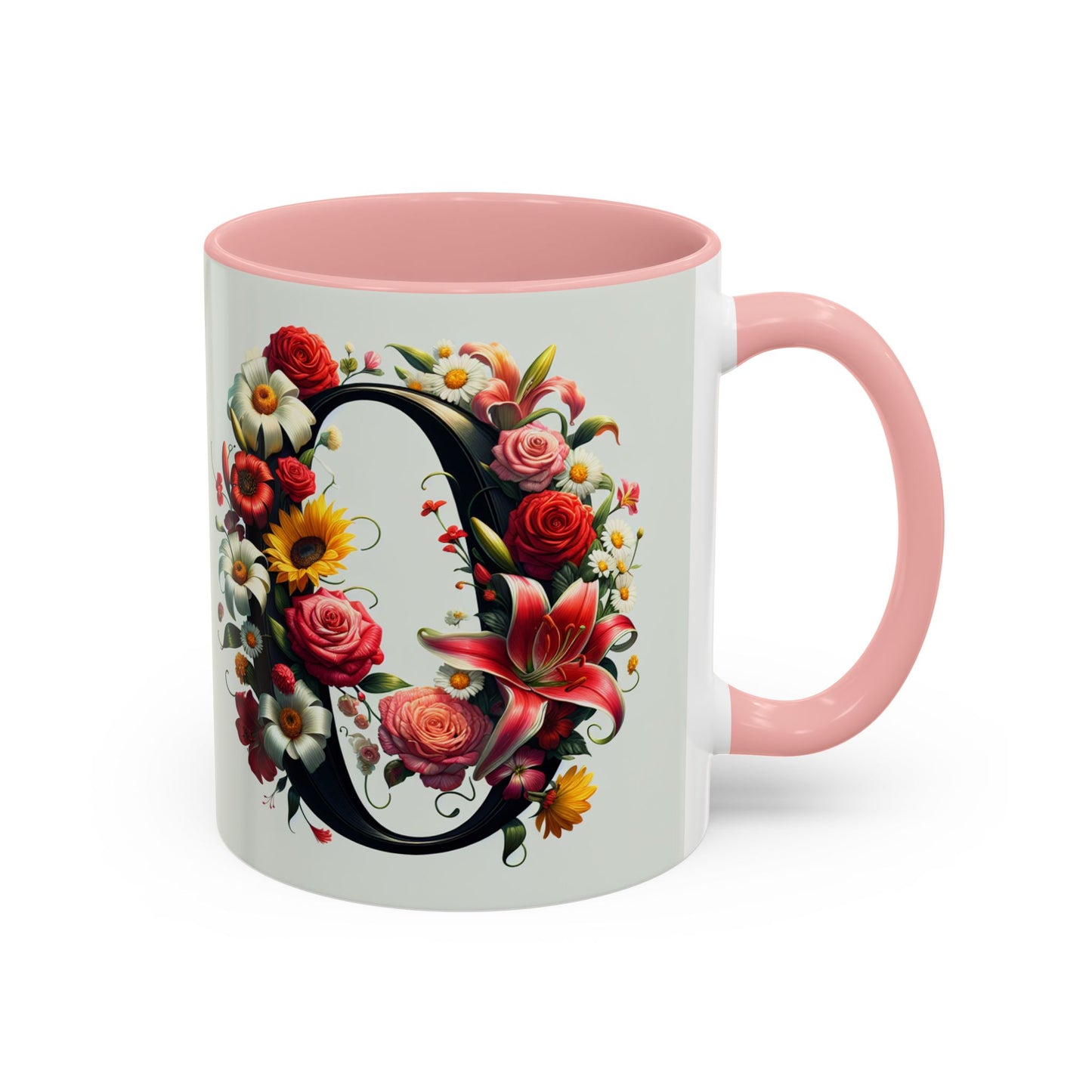 Floral Accent Coffee Mug - Elegant & Vibrant Design for Flower Lovers