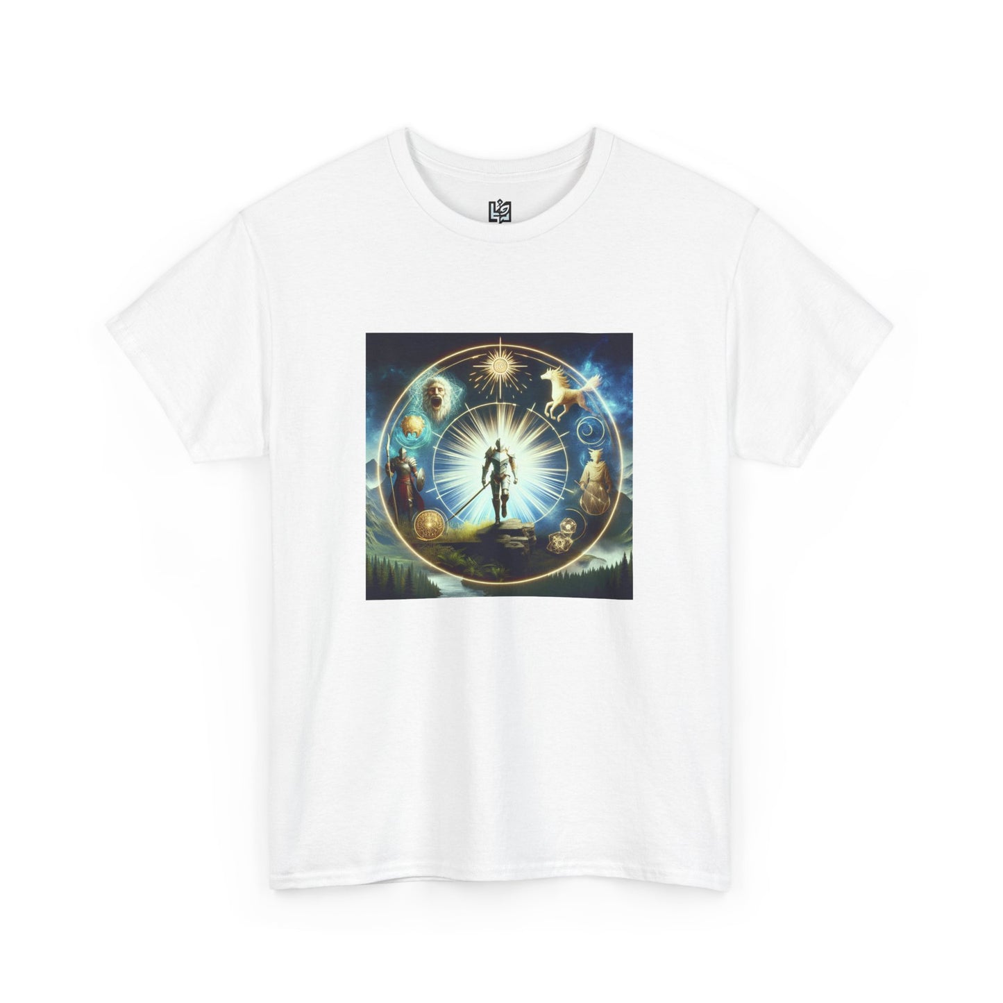 Cosmic Connection Unisex Heavy Cotton Tee - Celestial Design for Star Lovers