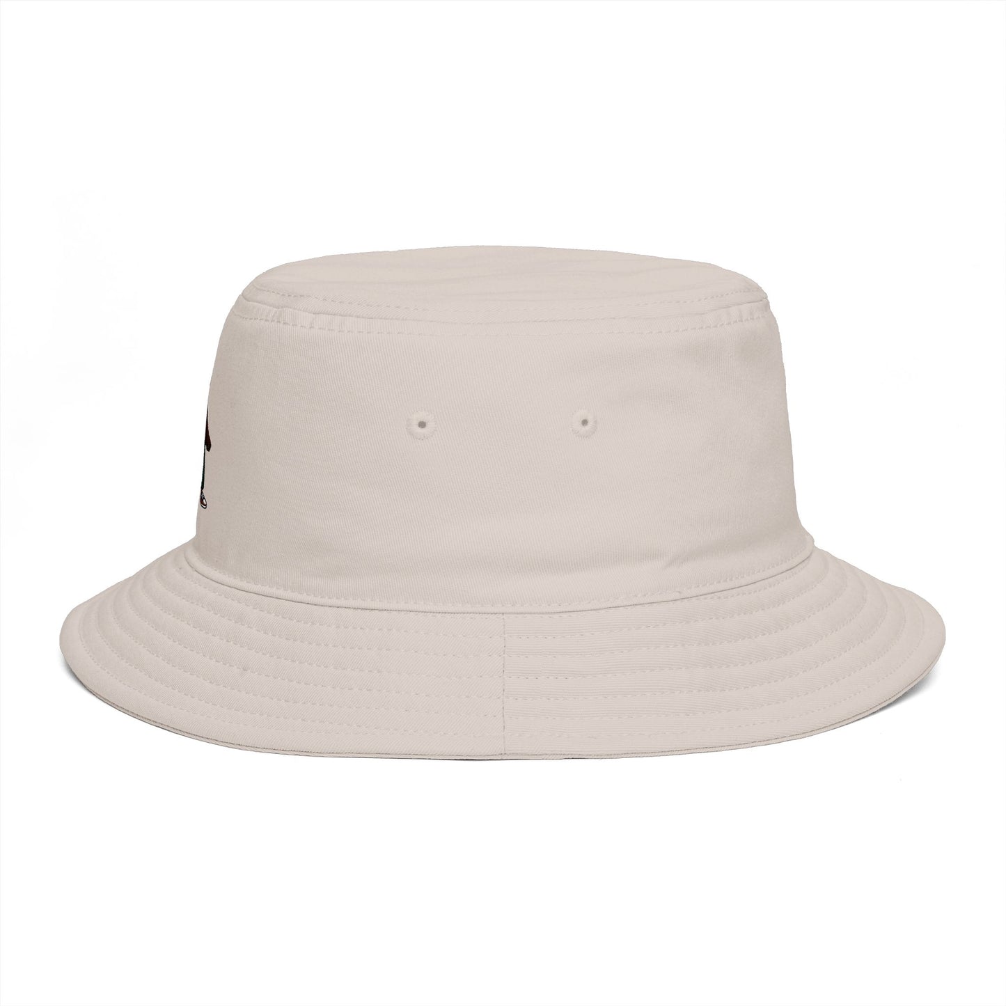 Brown Streetwear Bucket Hat with Small Kid Cartoon Graphic