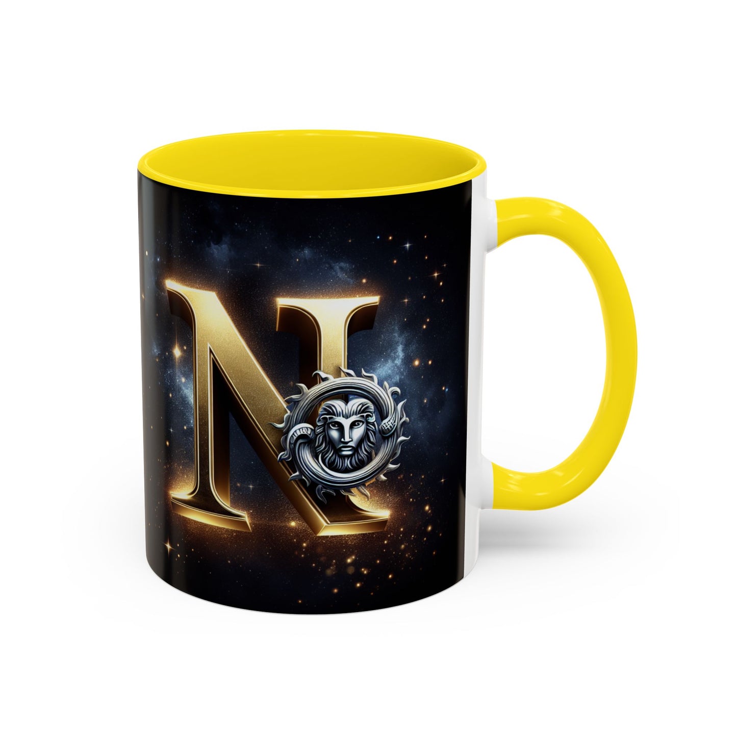 Personalized Zodiac Lion Accent Coffee Mug - Astrology Gift