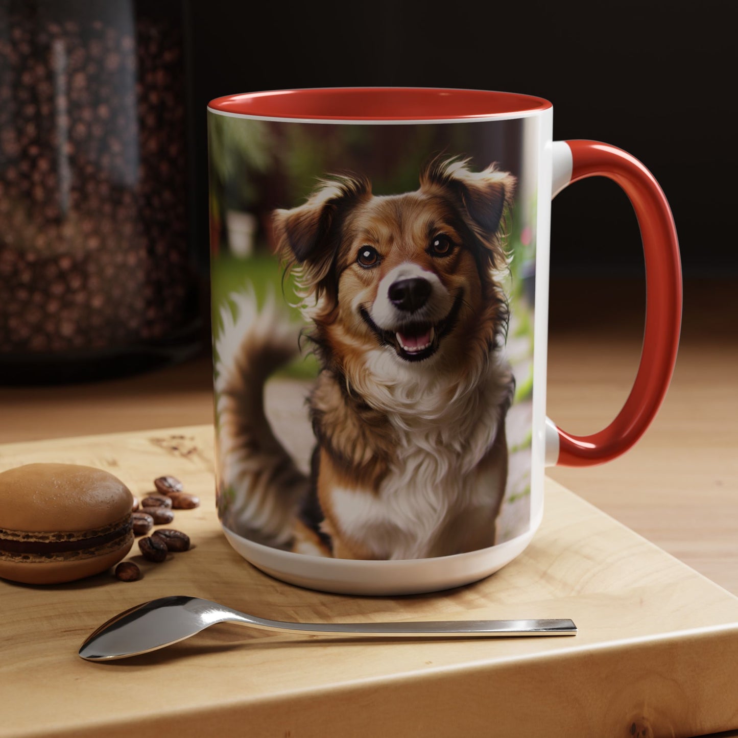 Happy Dog Graphic Accent Coffee Mug | Perfect for Pet Lovers