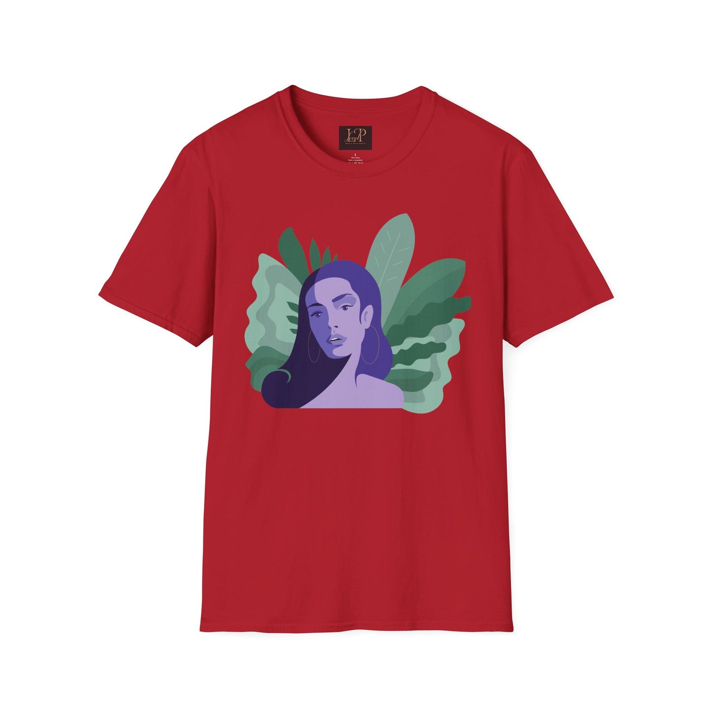 Chic Botanical Portrait T-Shirt for Nature Lovers