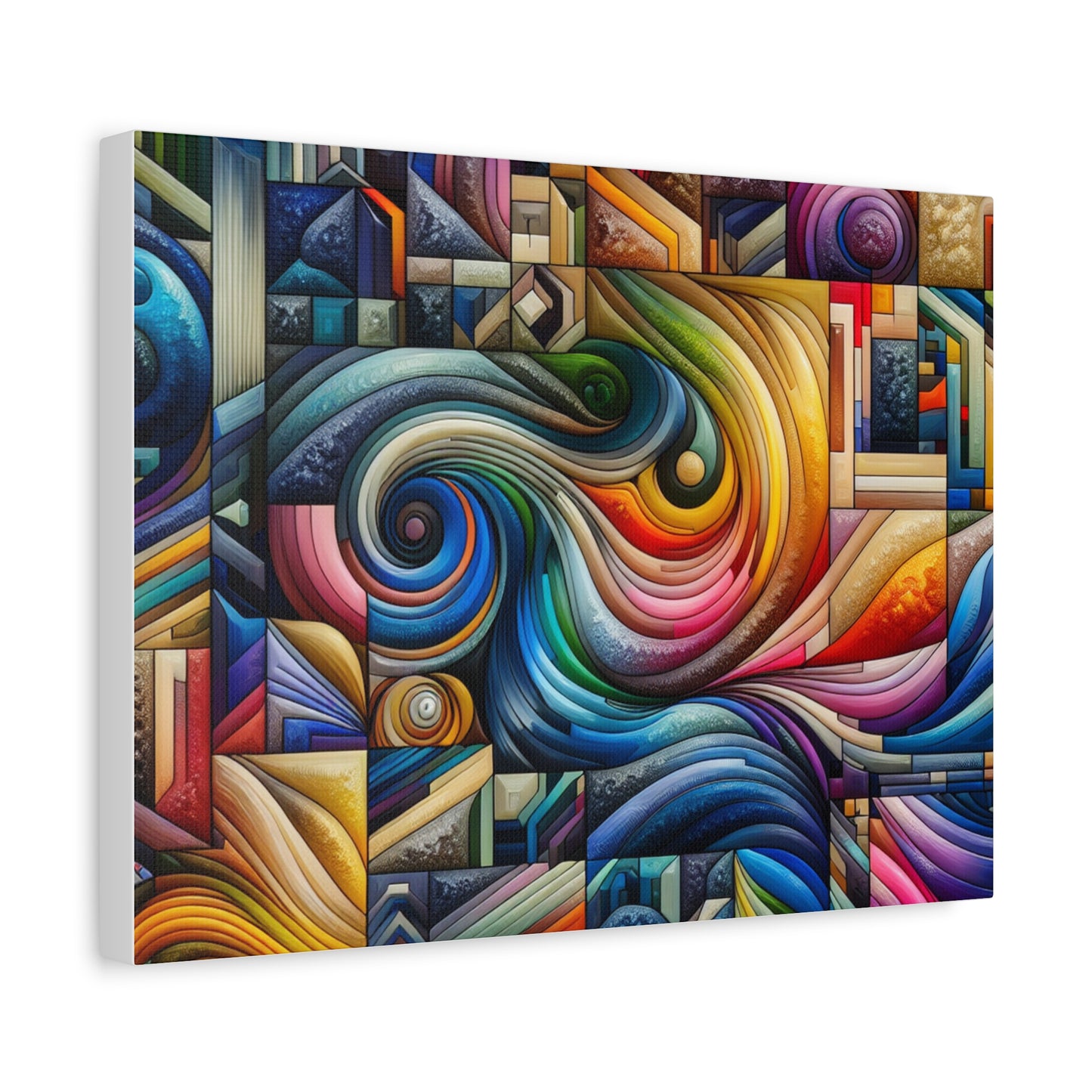 Vibrant Abstract Swirl Matte Canvas Art - Colorful Home Decor