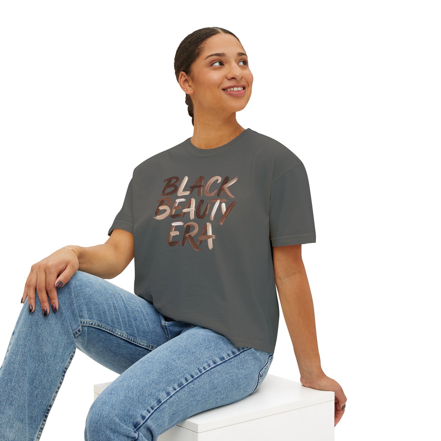 Black Beauty Era Boxy Tee — Women's Empowerment Graphic Shirt