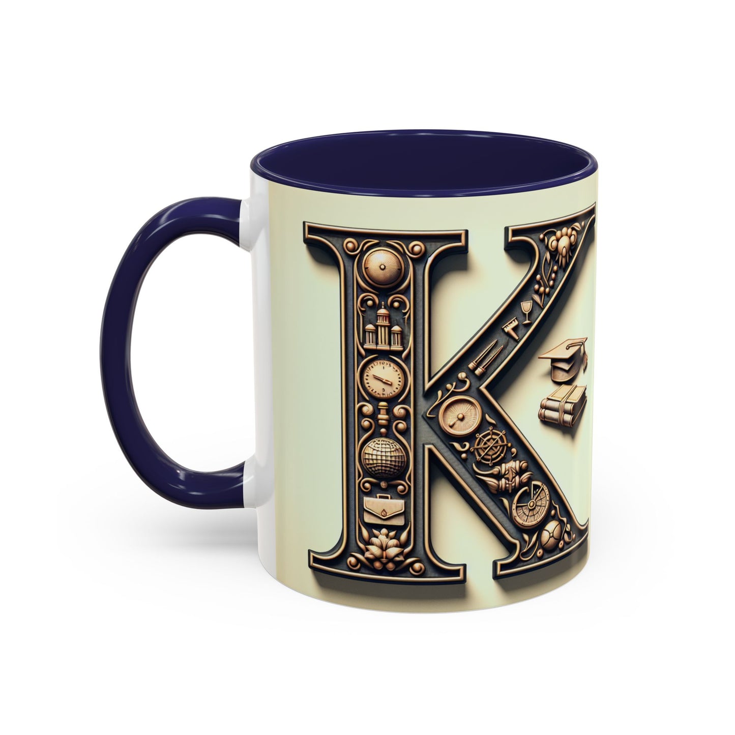 Personalized Initial K Accent Coffee Mug - Perfect Gift for Graduates or Book Lovers