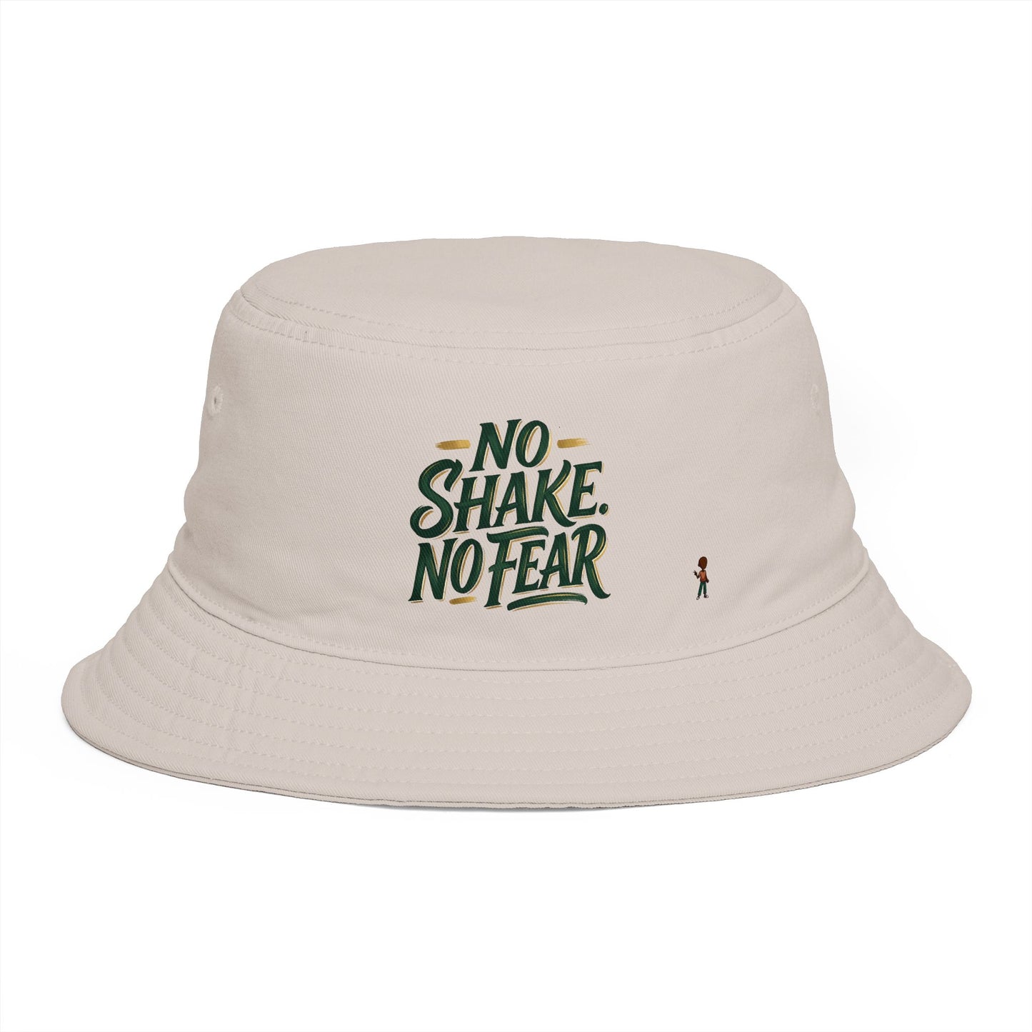 No Shake No Fear Bucket Hat — Retro Motivational Outdoor Bucket Hat