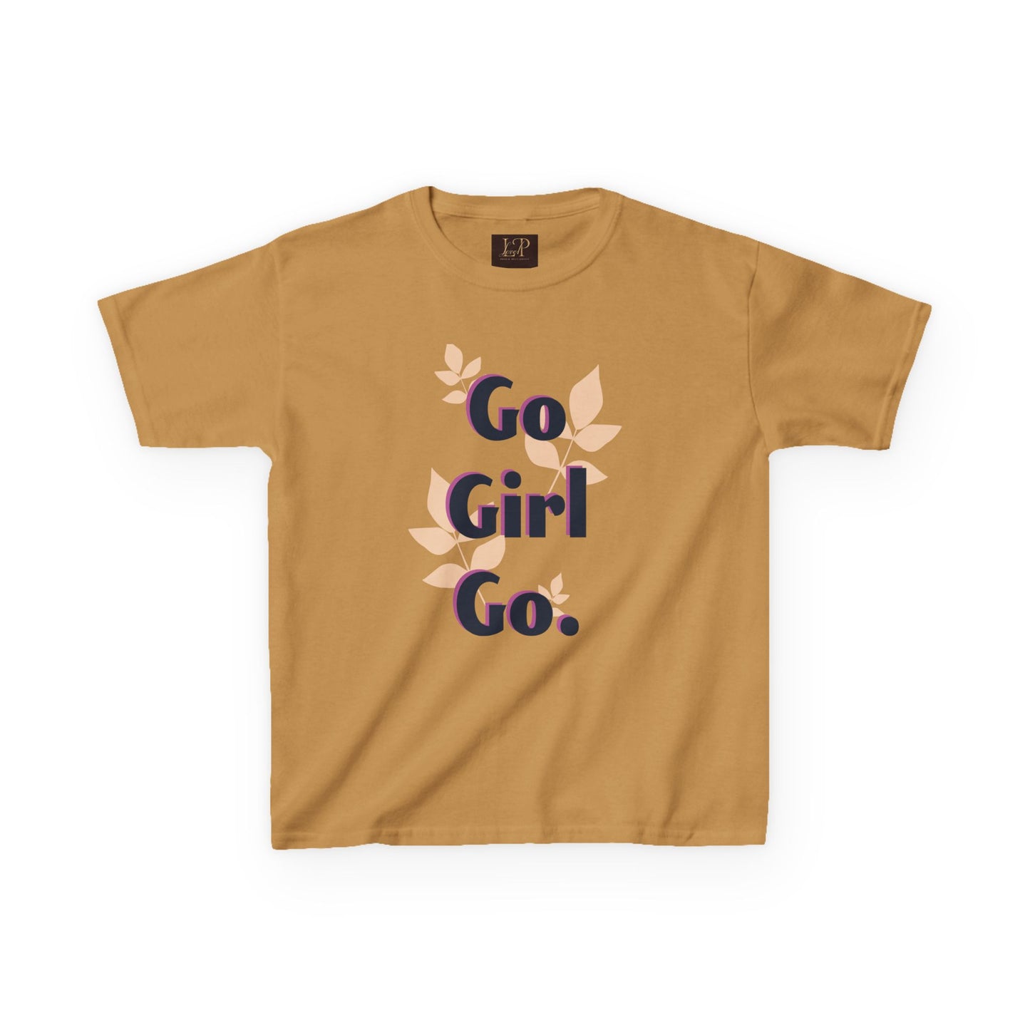 Go Girl Go Kids Heavy Cotton Tee - Motivational T-Shirt for Girls