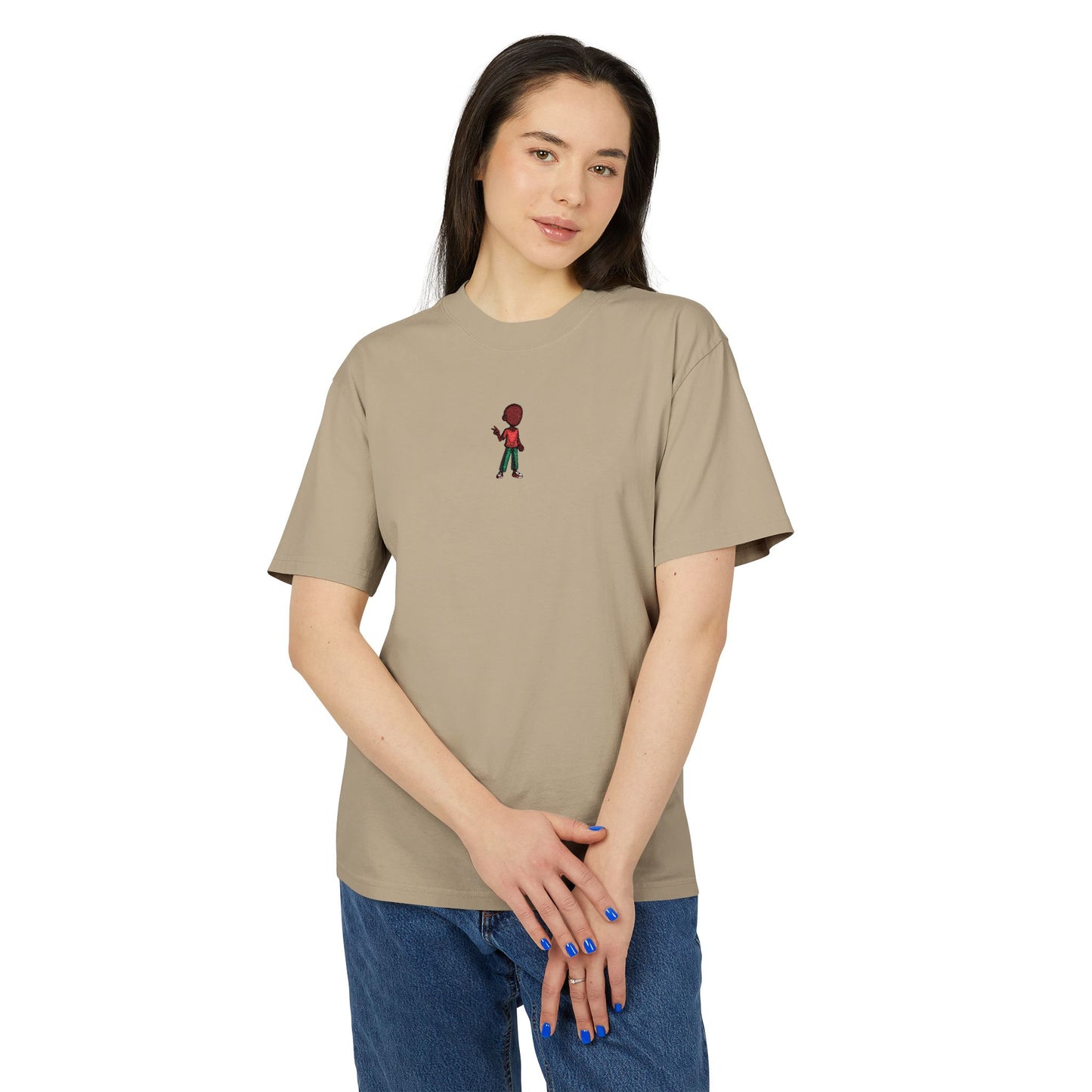 Graphic Tee — Small Red Skateboarder Chest Design