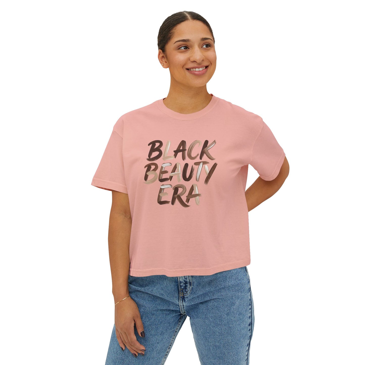 Black Beauty Era Boxy Tee — Women's Empowerment Graphic Shirt