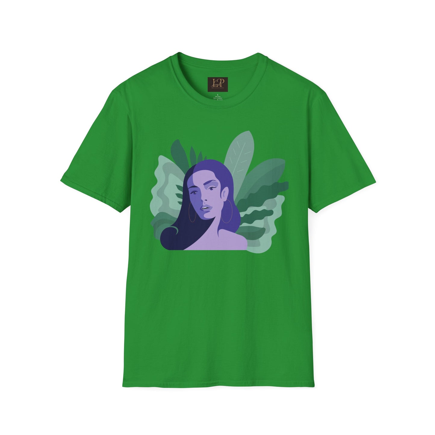 Chic Botanical Portrait T-Shirt for Nature Lovers
