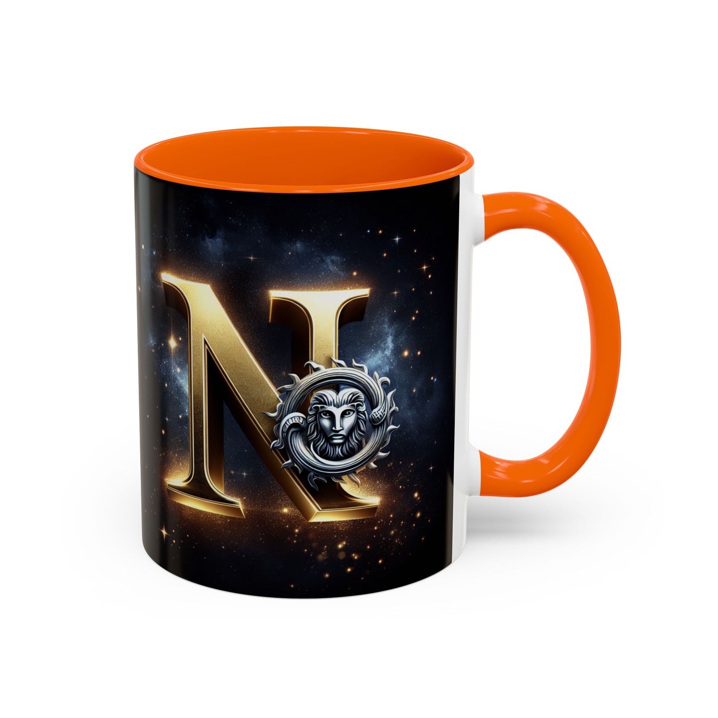 Personalized Zodiac Lion Accent Coffee Mug - Astrology Gift