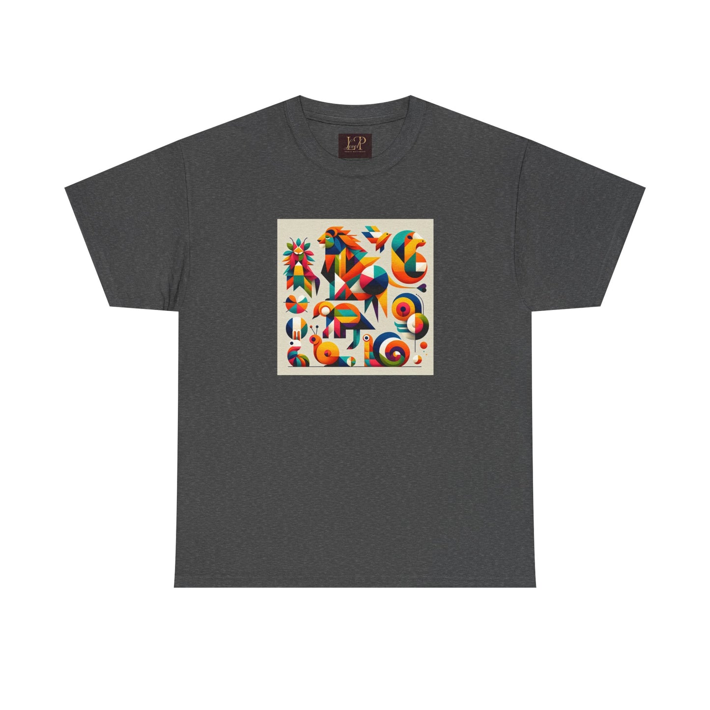 Vibrant Unisex Heavy Cotton Tee - Colorful Abstract Design