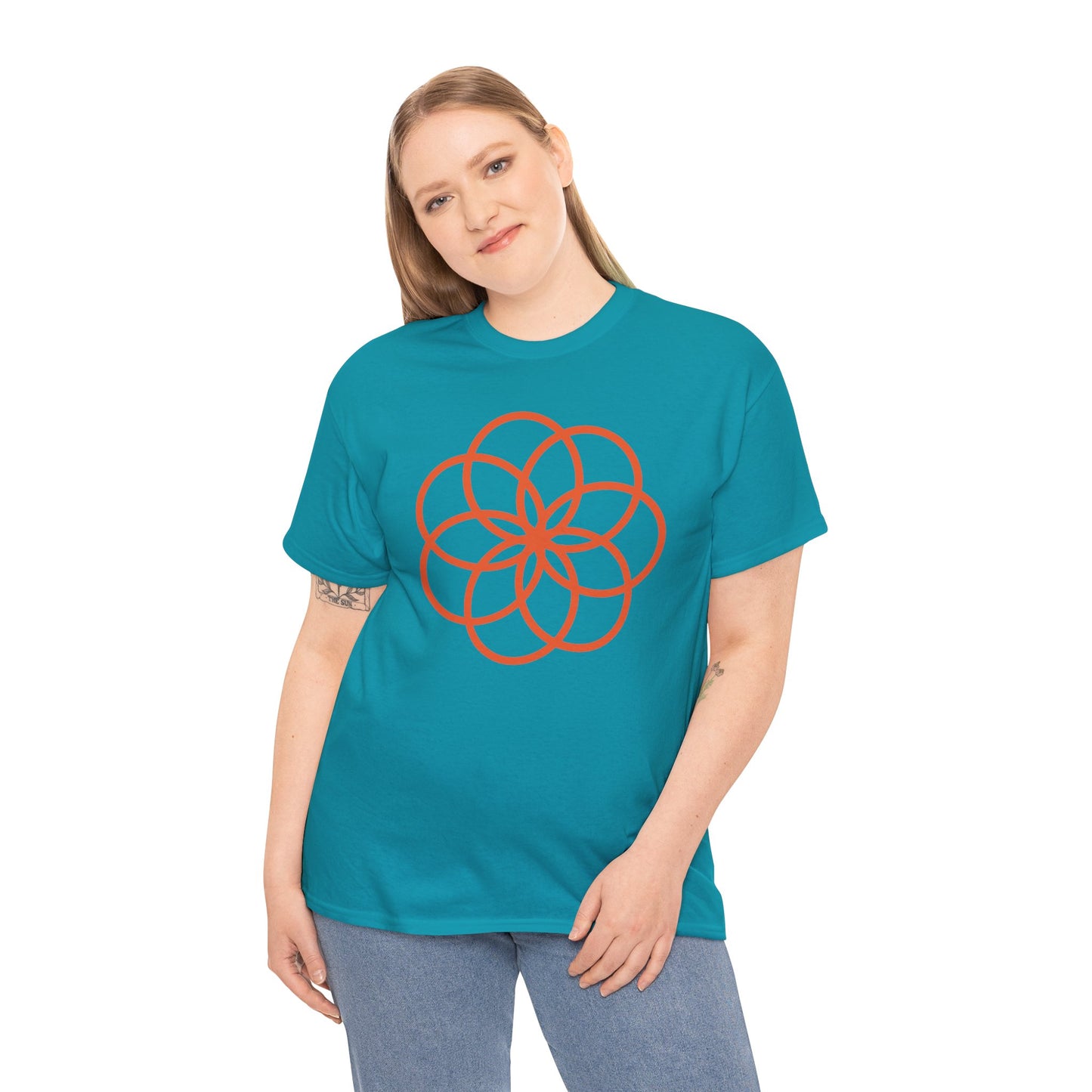 Flower Power Unisex Heavy Cotton Tee - Casual Graphic Shirt for Everyday Wear