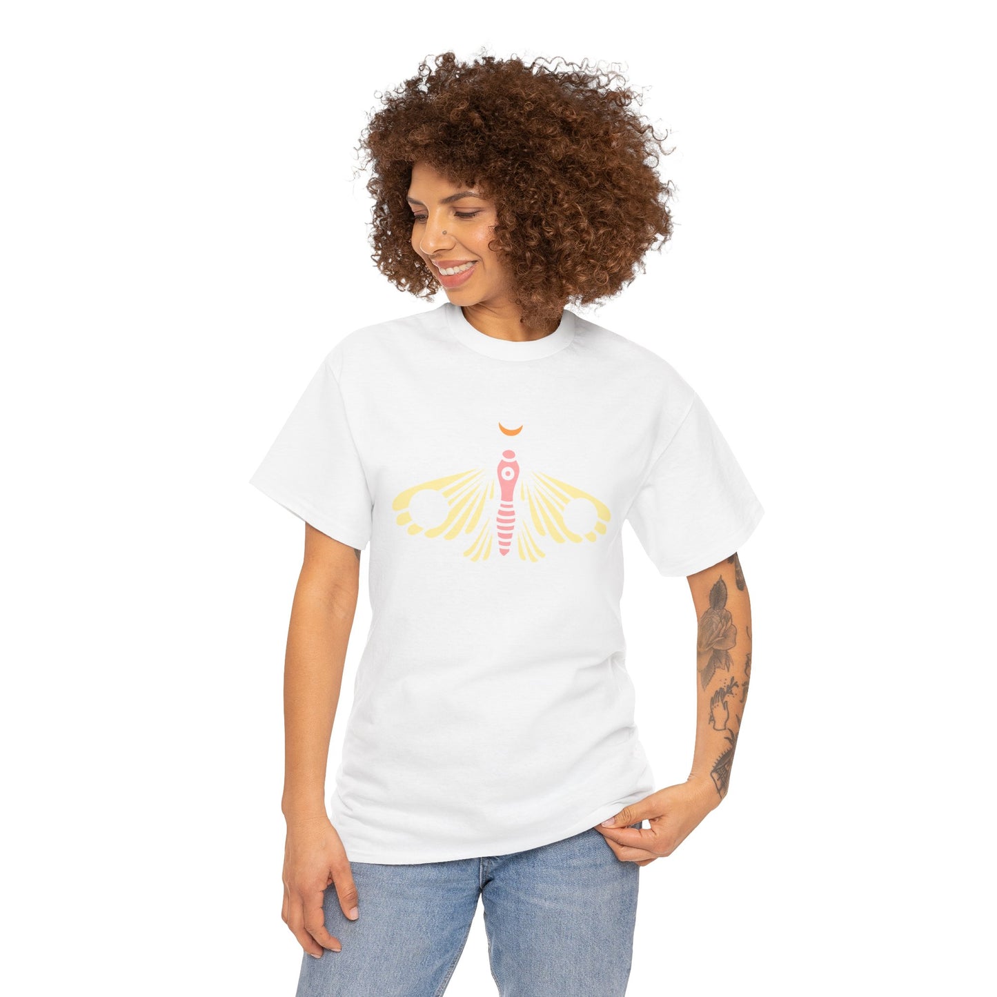 Dreamy Moth Unisex Heavy Cotton Tee - Soft & Stylish