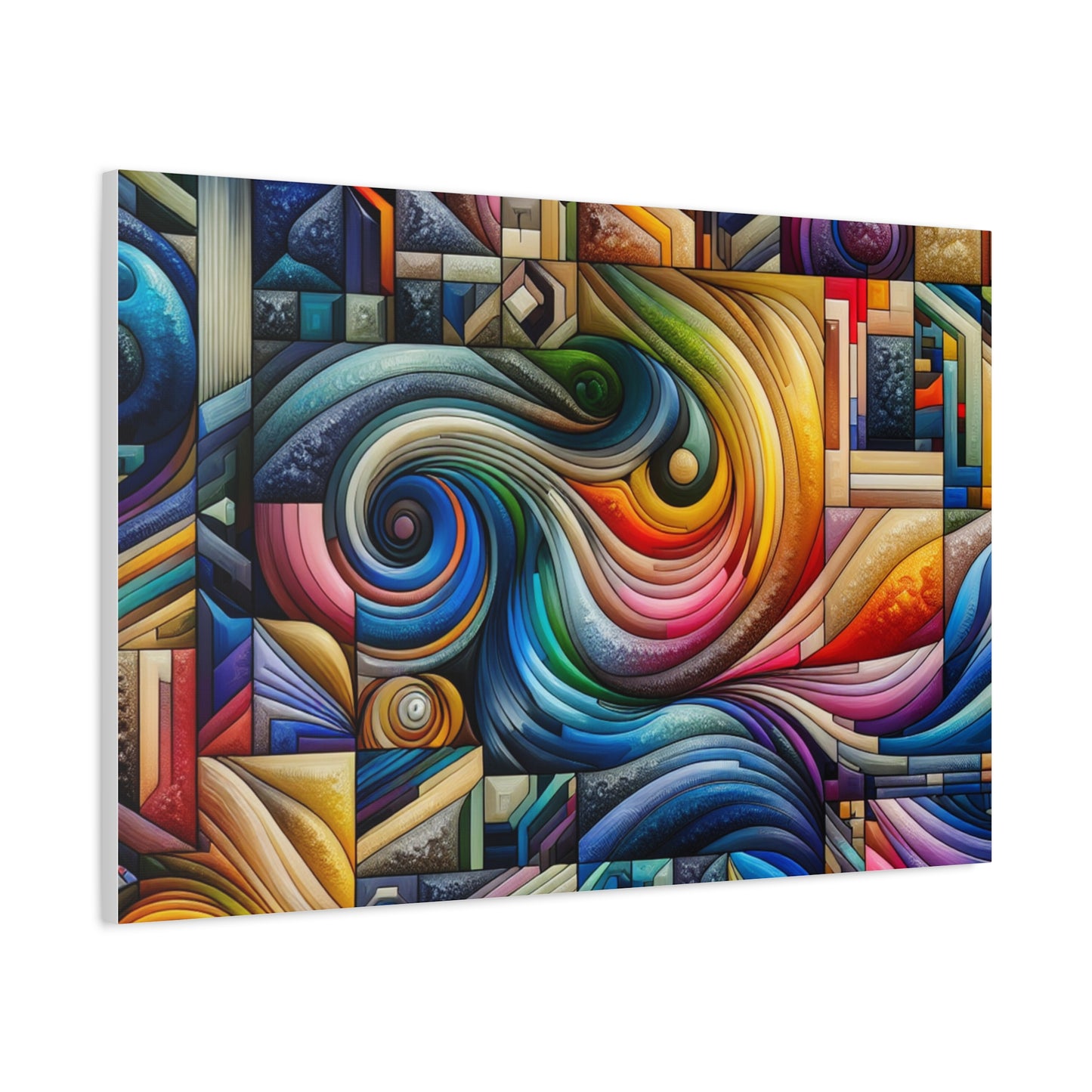 Vibrant Abstract Swirl Matte Canvas Art - Colorful Home Decor