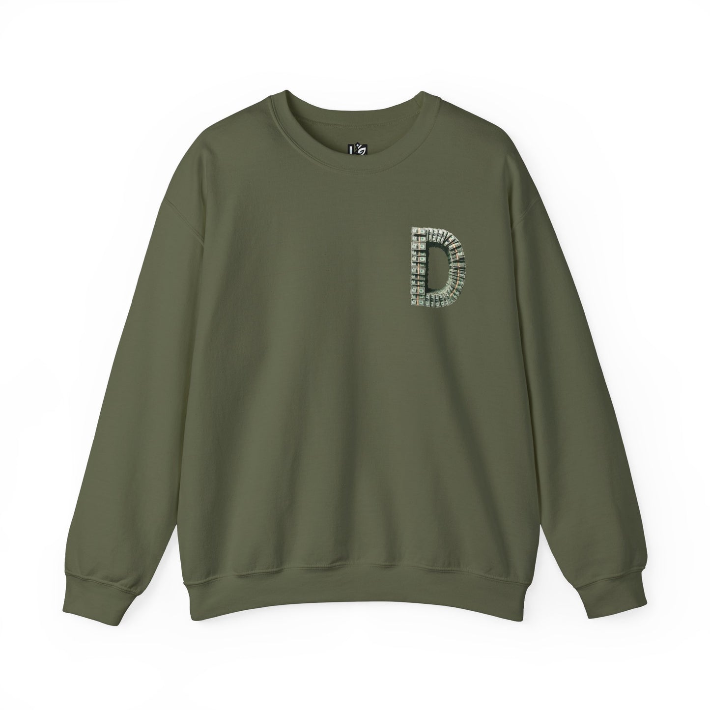 Unisex Crewneck Sweatshirt with 'D' and Dollar Sign Design | Stylish & Cozy Apparel for Casual Days