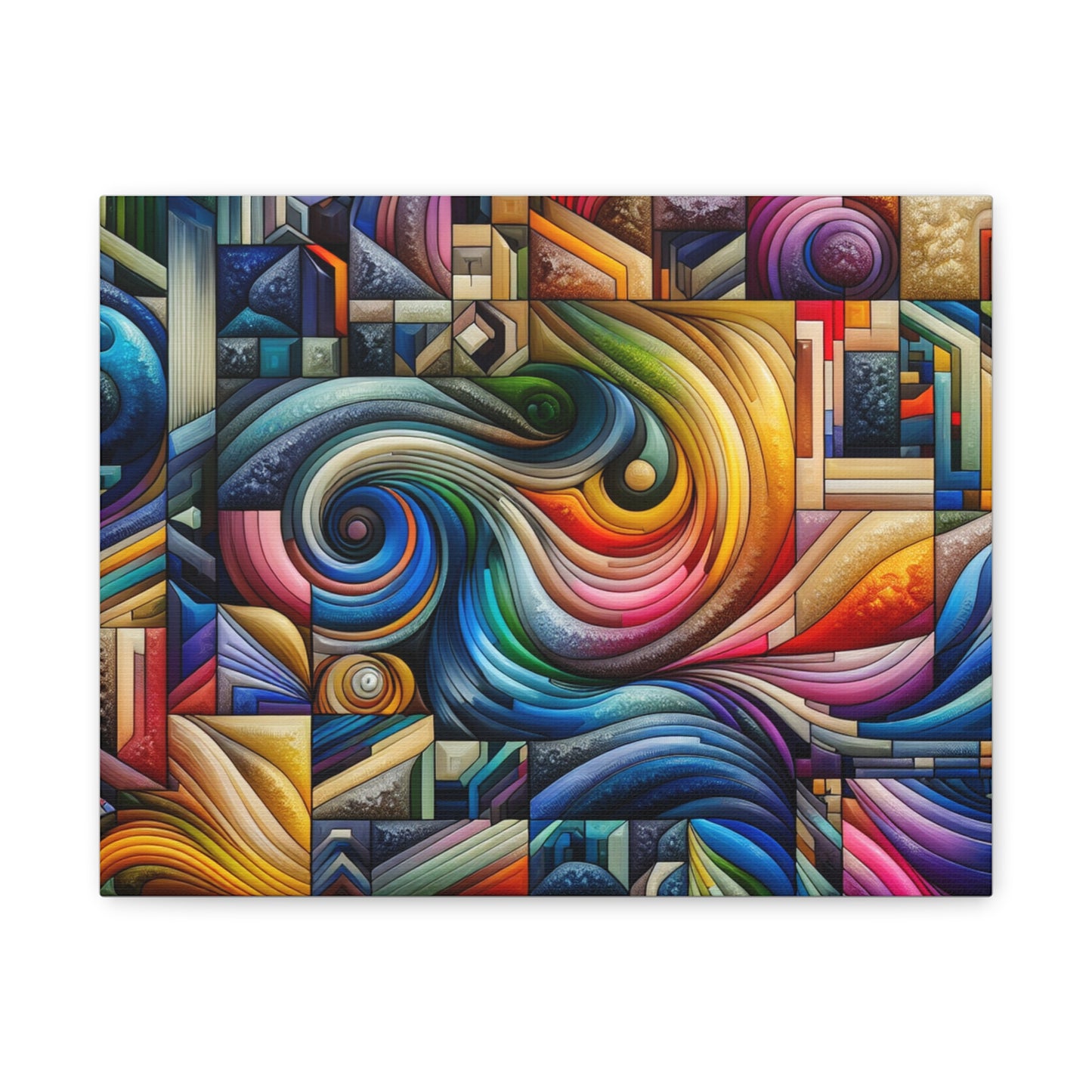Vibrant Abstract Swirl Matte Canvas Art - Colorful Home Decor