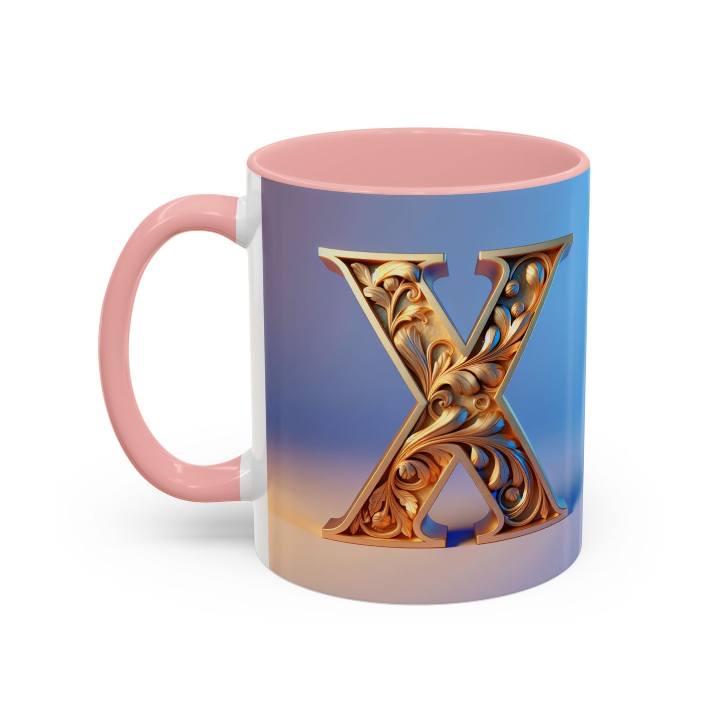 Elegant Monogram Accent Coffee Mug - Customizable X Design for Home & Gifts